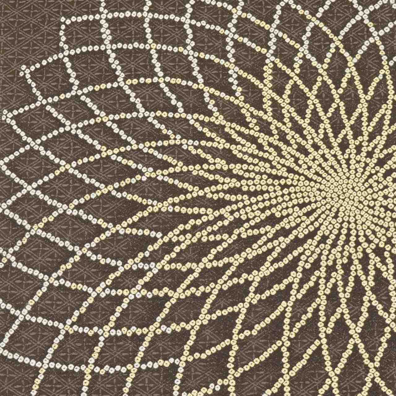 Vintage Japanese Obi | Fukuro Obi | Brown Silk | Large Floral | Kano Miyuki Nishijin | Gold Thread | Sustainable | uu1579b