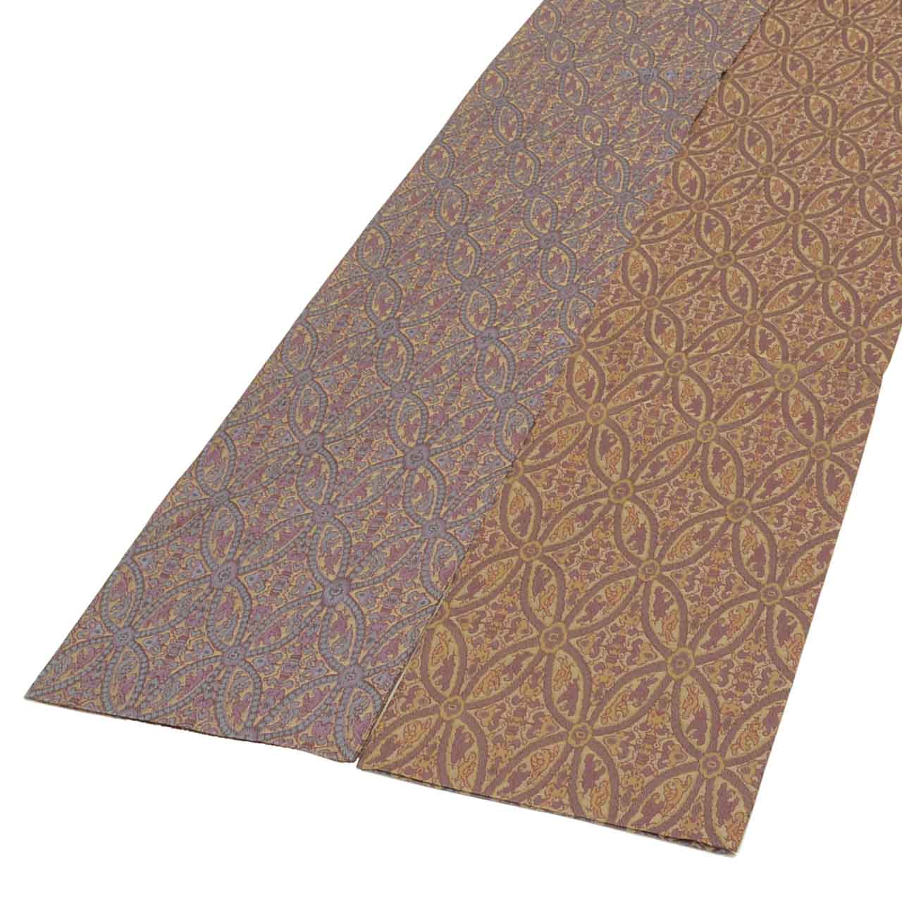 Vintage Japanese Obi | Maru-obi | Purple Silk | Shippo Pattern | Gold Thread | Reversible | Excellent | Sustainable | uu1584b