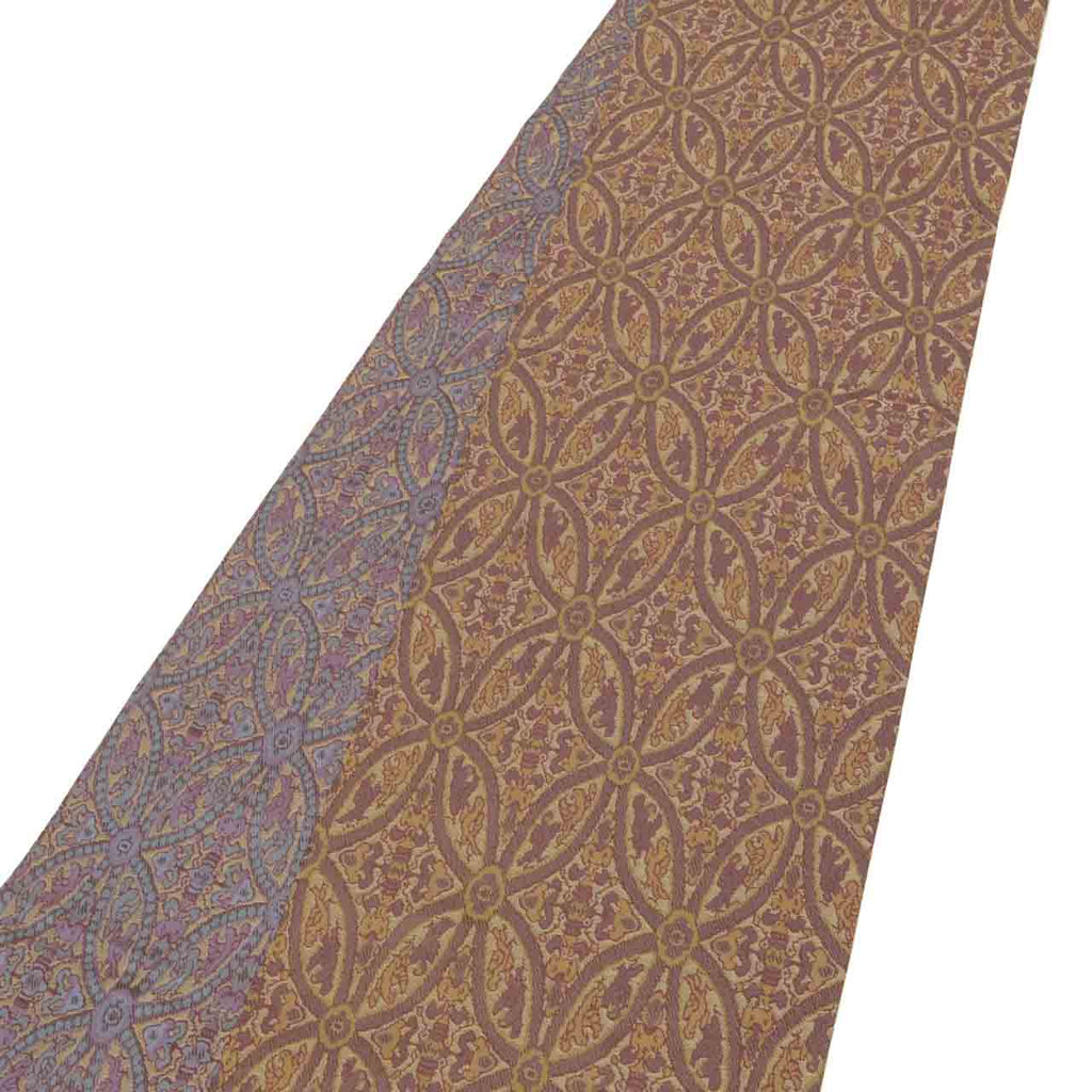 Vintage Japanese Obi | Maru-obi | Purple Silk | Shippo Pattern | Gold Thread | Reversible | Excellent | Sustainable | uu1584b