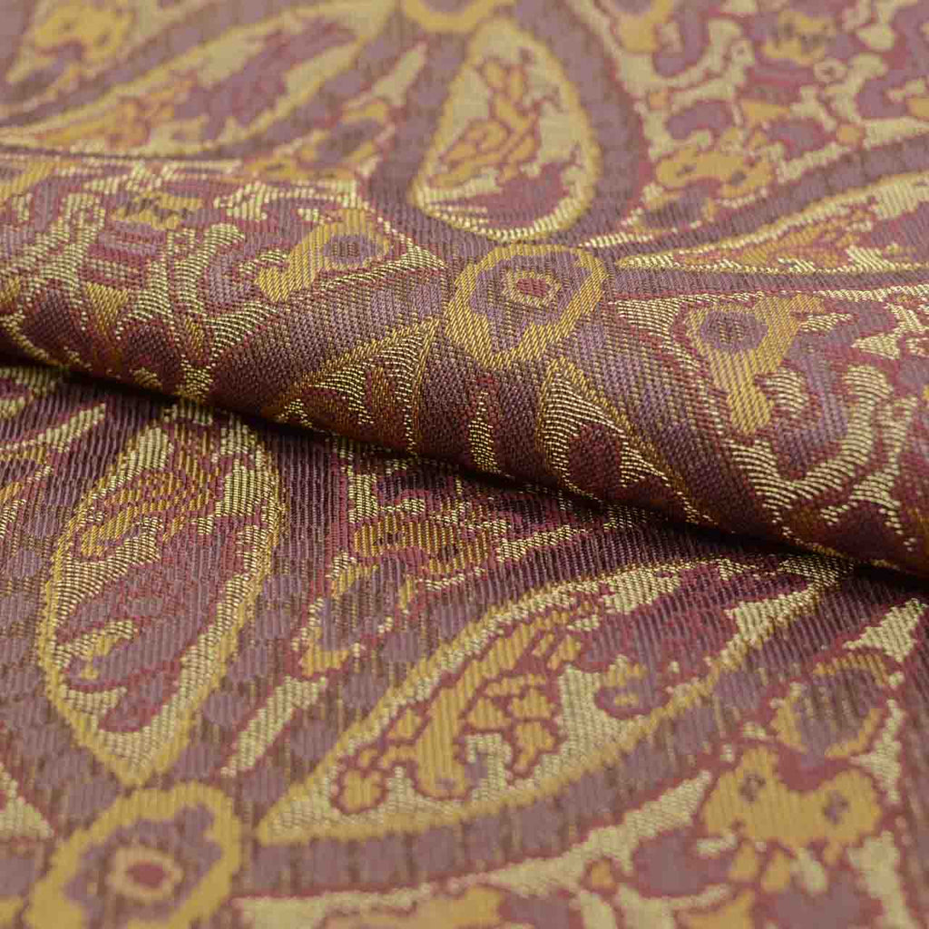 Vintage Japanese Obi | Maru-obi | Purple Silk | Shippo Pattern | Gold Thread | Reversible | Excellent | Sustainable | uu1584b