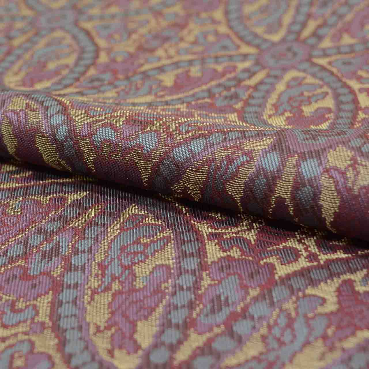 Vintage Japanese Obi | Maru-obi | Purple Silk | Shippo Pattern | Gold Thread | Reversible | Excellent | Sustainable | uu1584b