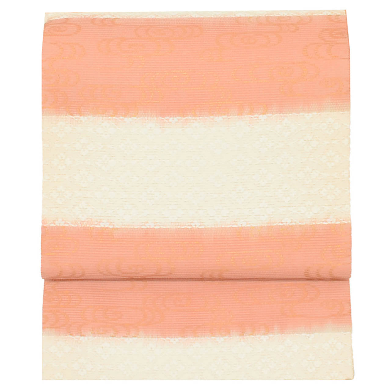 Vintage Japanese Obi | Summer Fukuro Obi | White Pink Silk Ro | Shippo Kanze Water | Gold Thread | Excellent | Sustainable | uu1589b