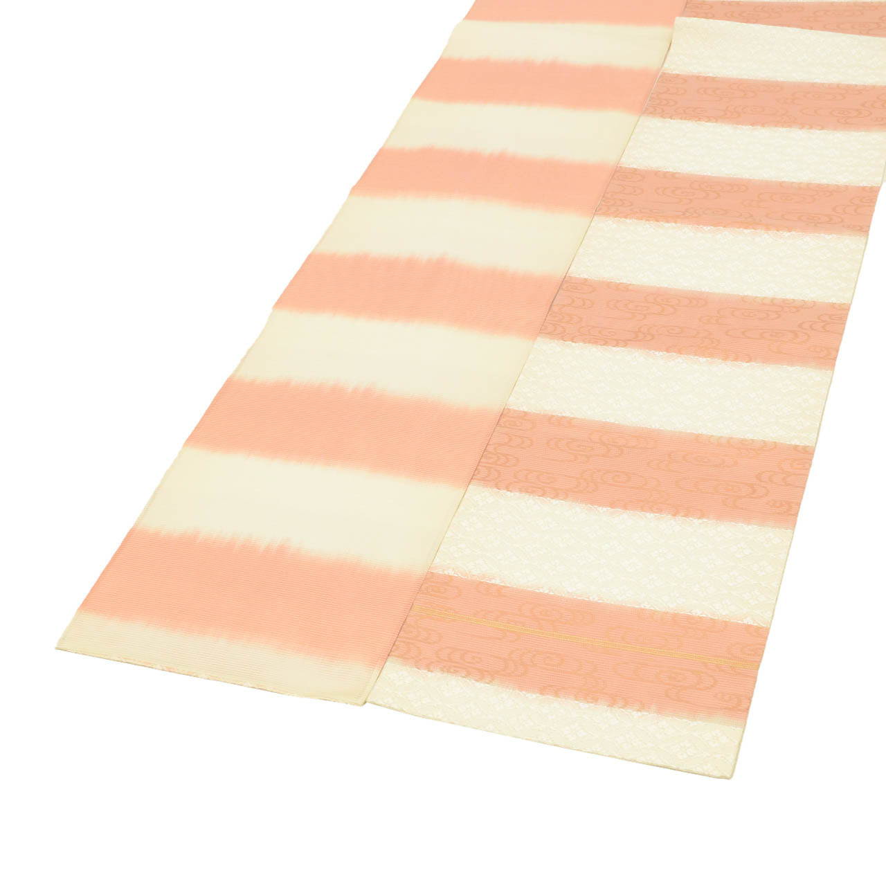 Vintage Japanese Obi | Summer Fukuro Obi | White Pink Silk Ro | Shippo Kanze Water | Gold Thread | Excellent | Sustainable | uu1589b