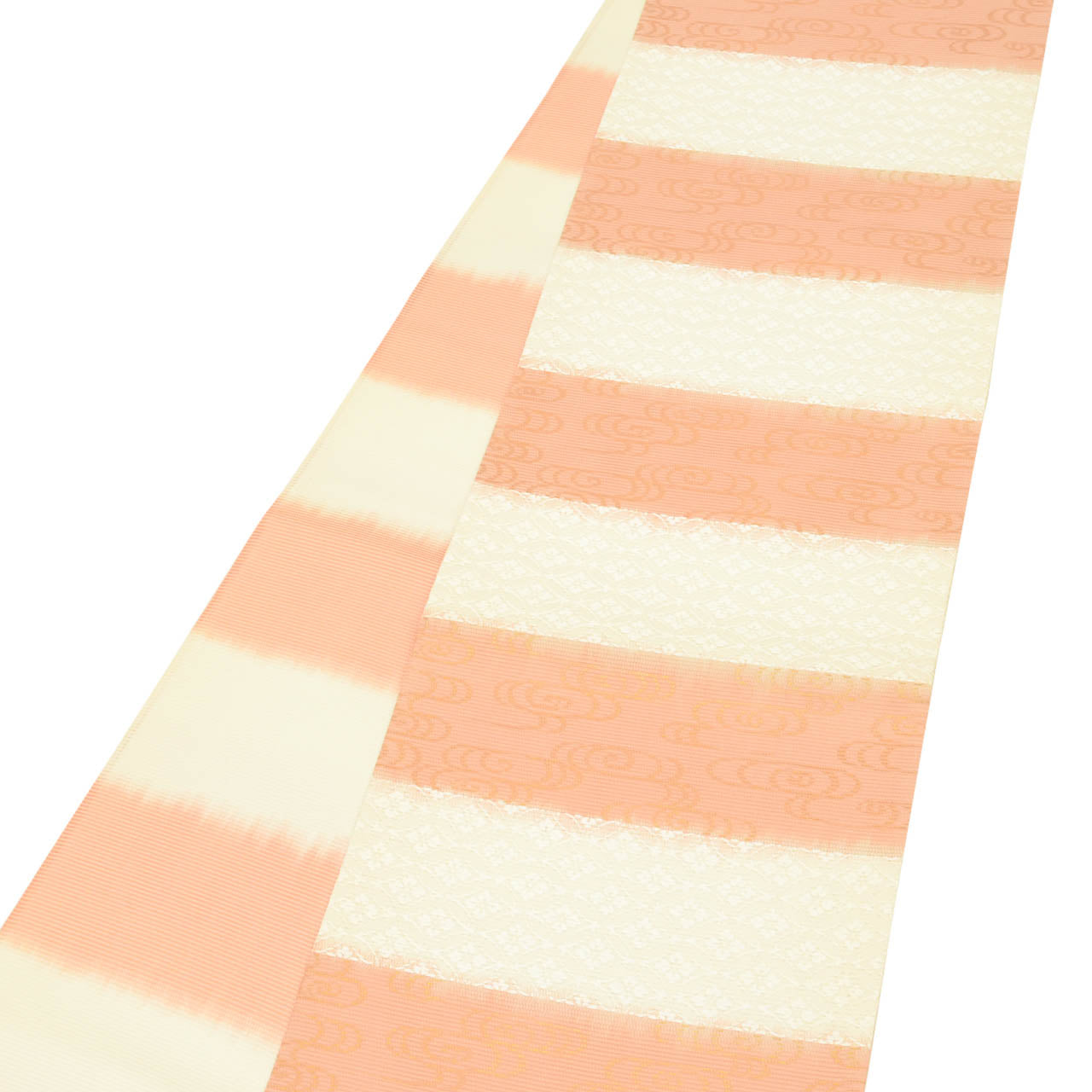 Vintage Japanese Obi | Summer Fukuro Obi | White Pink Silk Ro | Shippo Kanze Water | Gold Thread | Excellent | Sustainable | uu1589b