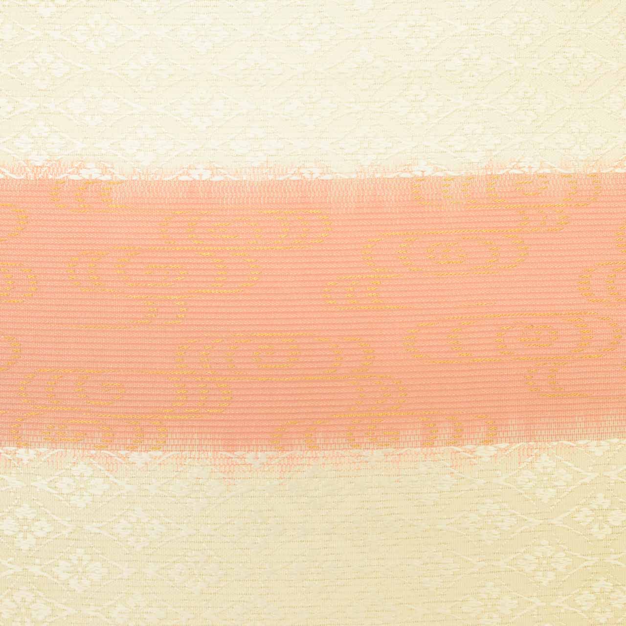Vintage Japanese Obi | Summer Fukuro Obi | White Pink Silk Ro | Shippo Kanze Water | Gold Thread | Excellent | Sustainable | uu1589b