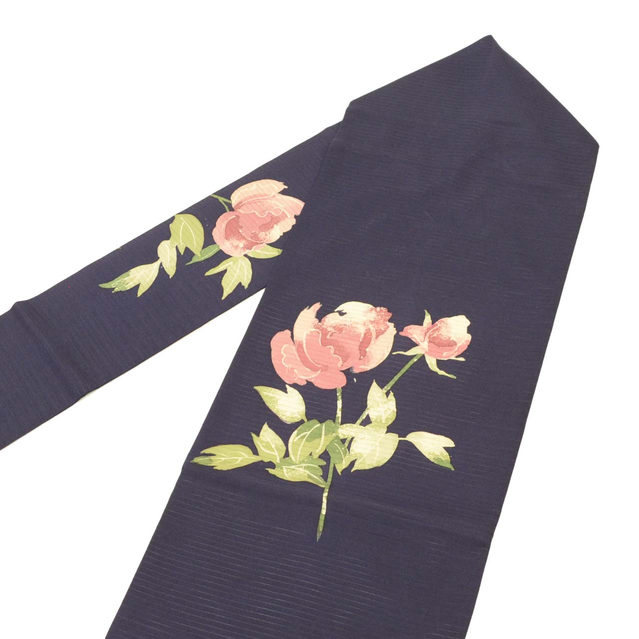Vintage Japanese Obi | Summer Nagoya Obi | Purple Silk Ro | Floral | Dye-painted | Sustainable | uu1594b