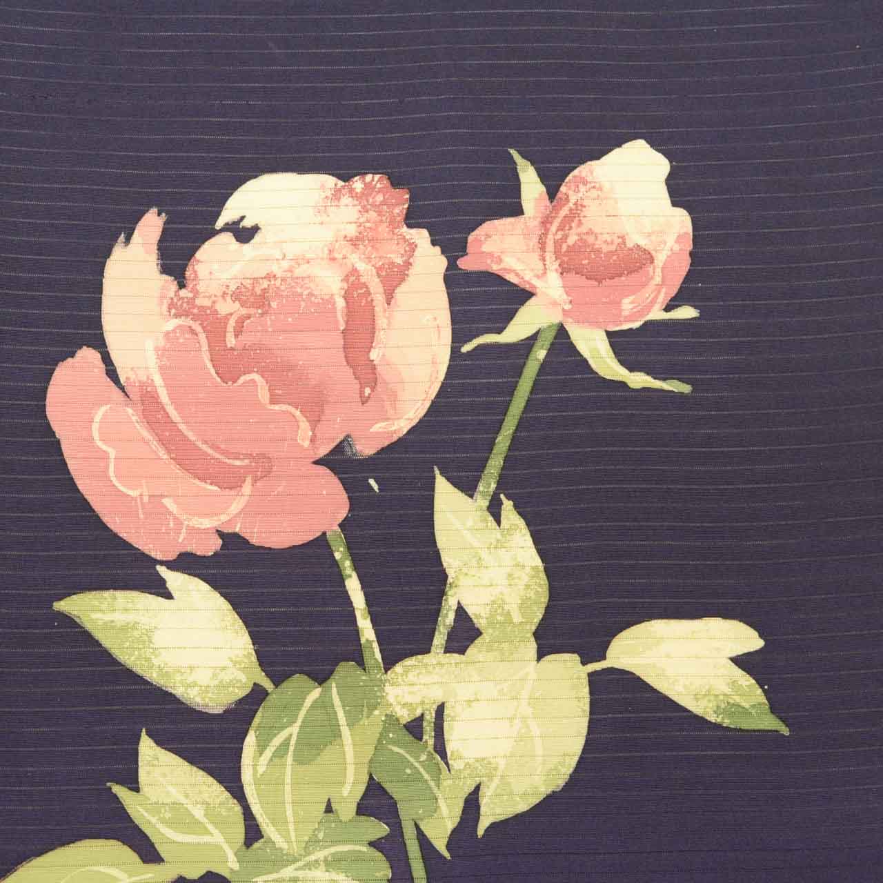 Vintage Japanese Obi | Summer Nagoya Obi | Purple Silk Ro | Floral | Dye-painted | Sustainable | uu1594b