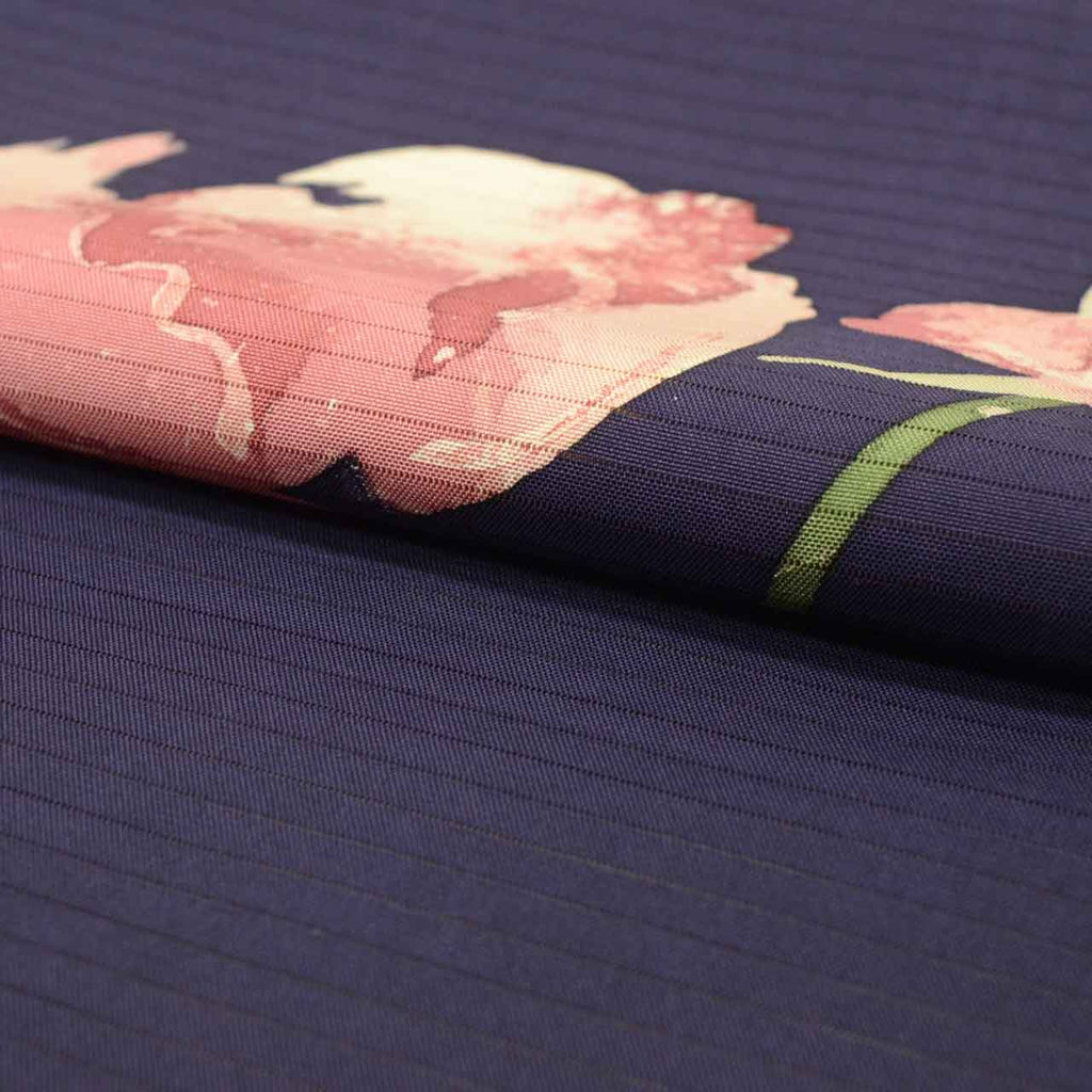 Vintage Japanese Obi | Summer Nagoya Obi | Purple Silk Ro | Floral | Dye-painted | Sustainable | uu1594b