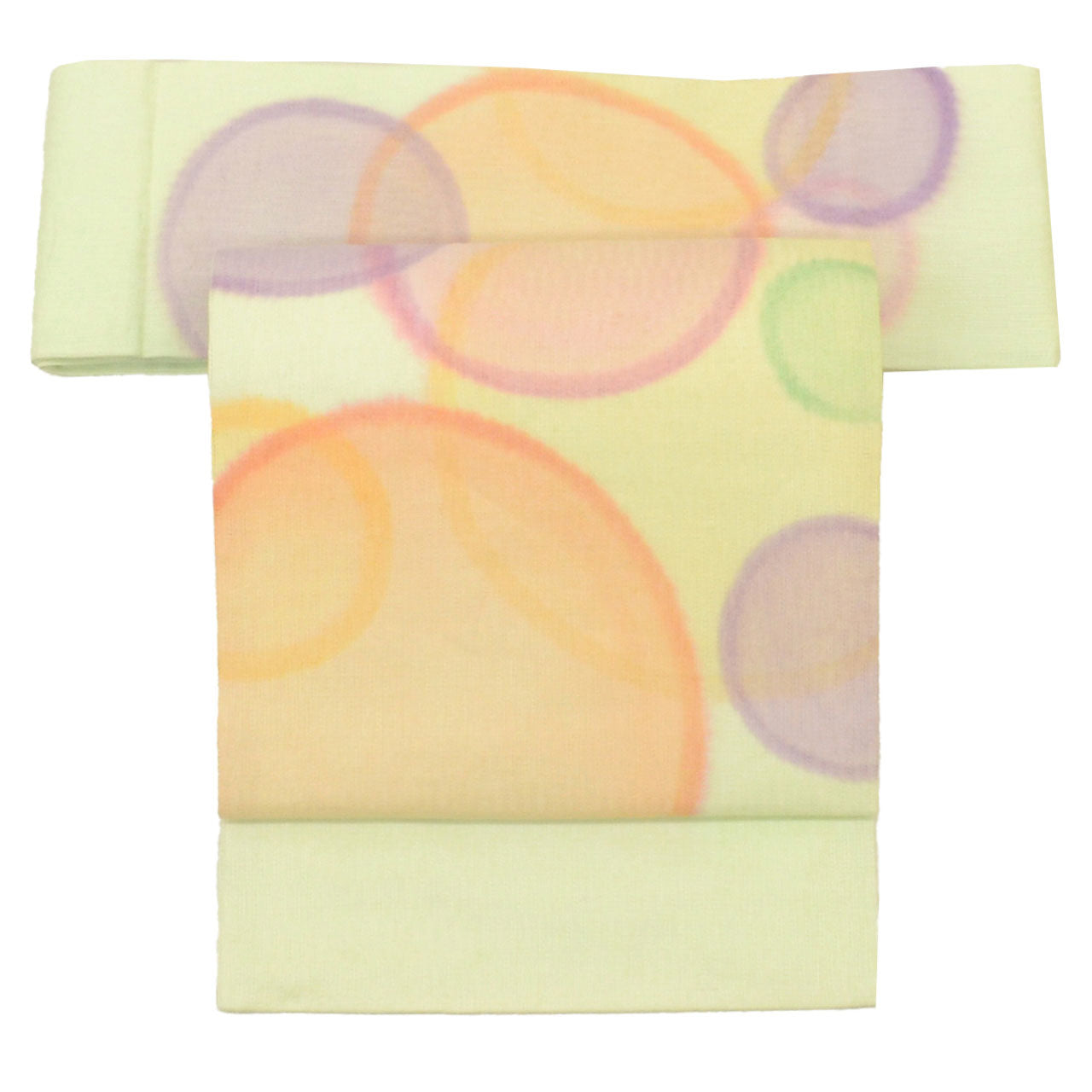 Vintage Japanese Obi | Nagoya Obi | Green Cotton | Circle Pattern | Dye-painted | Casual | Sustainable | uu1608b
