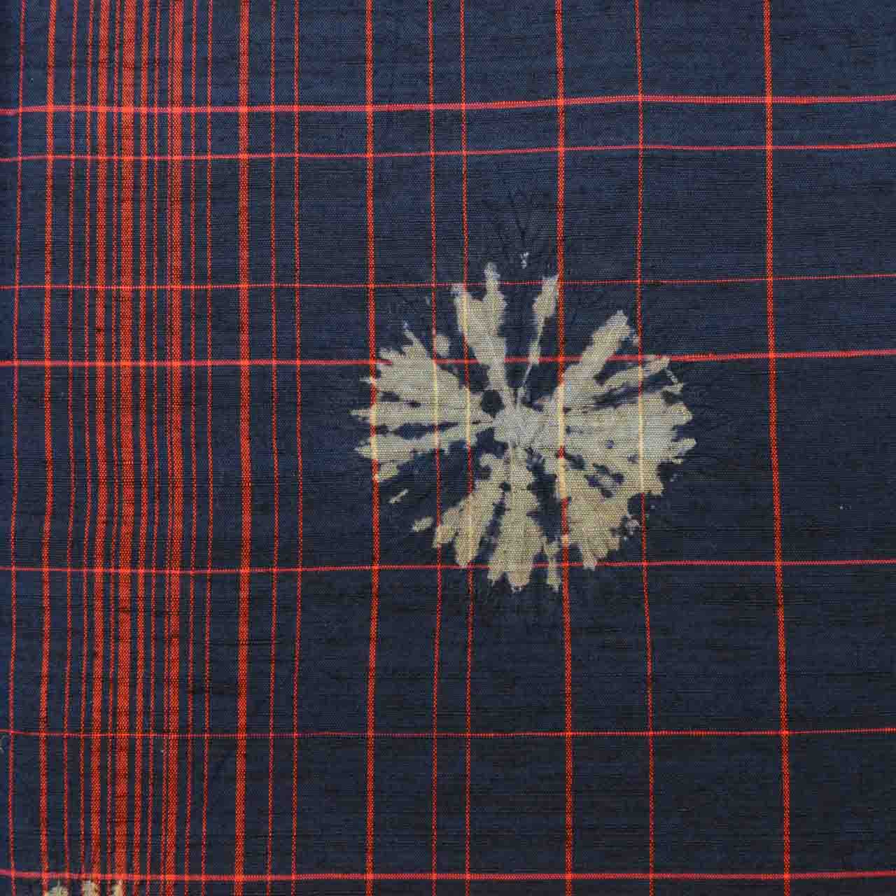 Vintage Japanese Kimono | Tsumugi | Navy Silk | Shibori Lattice Floral | Size M | Sustainable | uu1634b