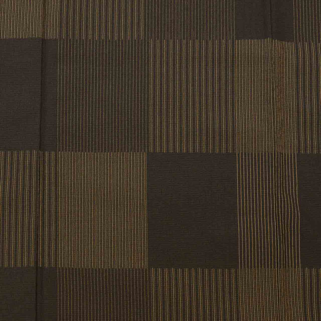 Vintage Japanese Kimono | Shiozawa Tsumugi | Brown Silk | Ichimatsu Checkerboard | Size L-L | Sustainable | uu1654b