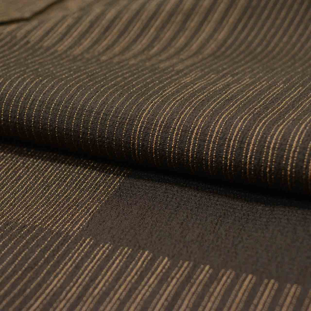 Vintage Japanese Kimono | Shiozawa Tsumugi | Brown Silk | Ichimatsu Checkerboard | Size L-L | Sustainable | uu1654b
