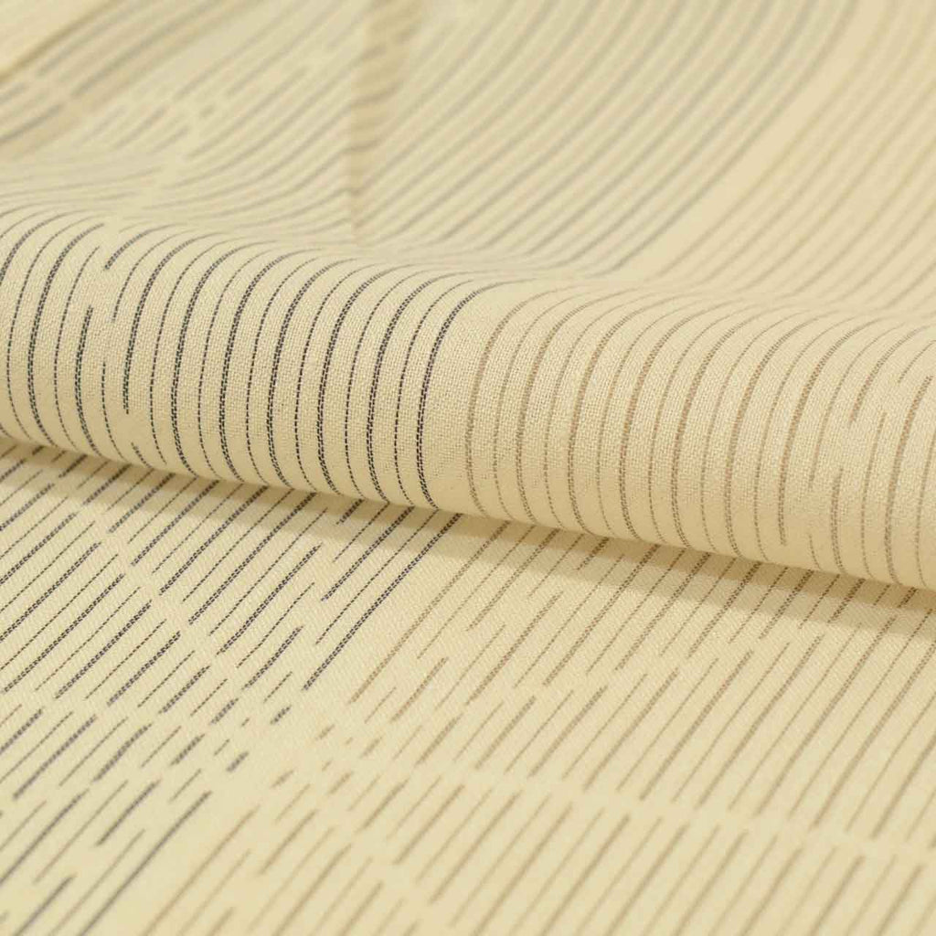 Vintage Japanese Kimono | Summer Akashi-chijimi | Beige Silk | Hemp Leaf | Certified | Excellent | Size L-L | Sustainable | uu1659b