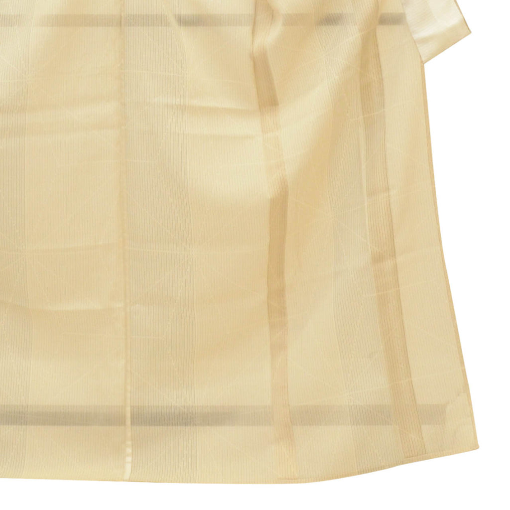 Vintage Japanese Kimono | Summer Akashi-chijimi | Beige Silk | Hemp Leaf | Certified | Excellent | Size L-L | Sustainable | uu1659b