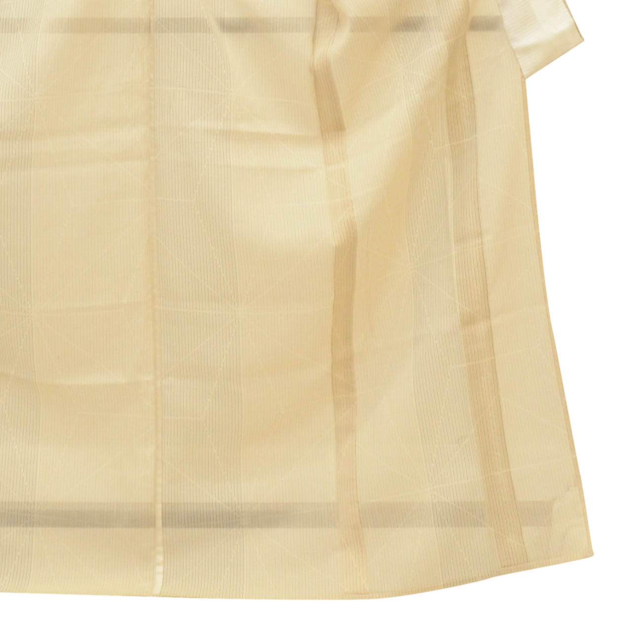 Vintage Japanese Kimono | Summer Akashi-chijimi | Beige Silk | Hemp Leaf | Certified | Excellent | Size L-L | Sustainable | uu1659b