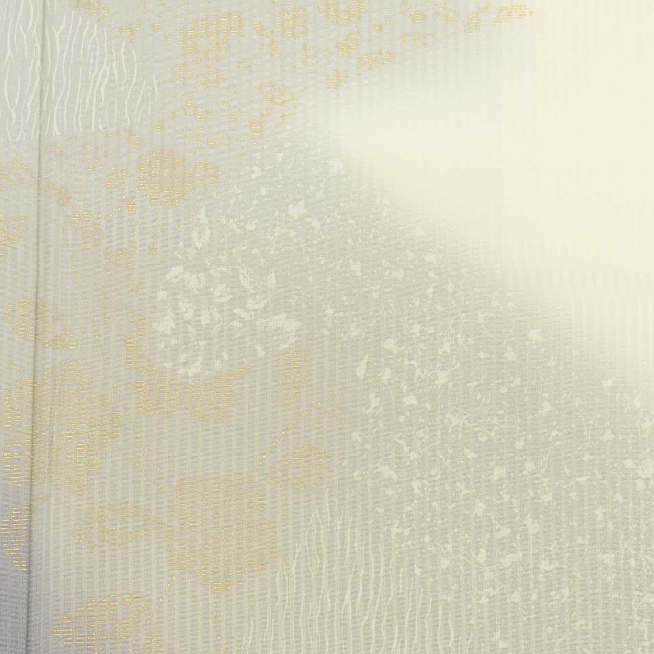 [Used] Recycled Kimono, Visiting Kimono, Pure Silk, Size M, Excellent Condition, Length 160cm, Sleeve Length 64.8cm, Lined, Ready-made, Beautiful Condition, Unused, Tango Chirimen Silk, Gold Leaf, Gray, Hemp Leaf Pattern, Reused uu1661b 