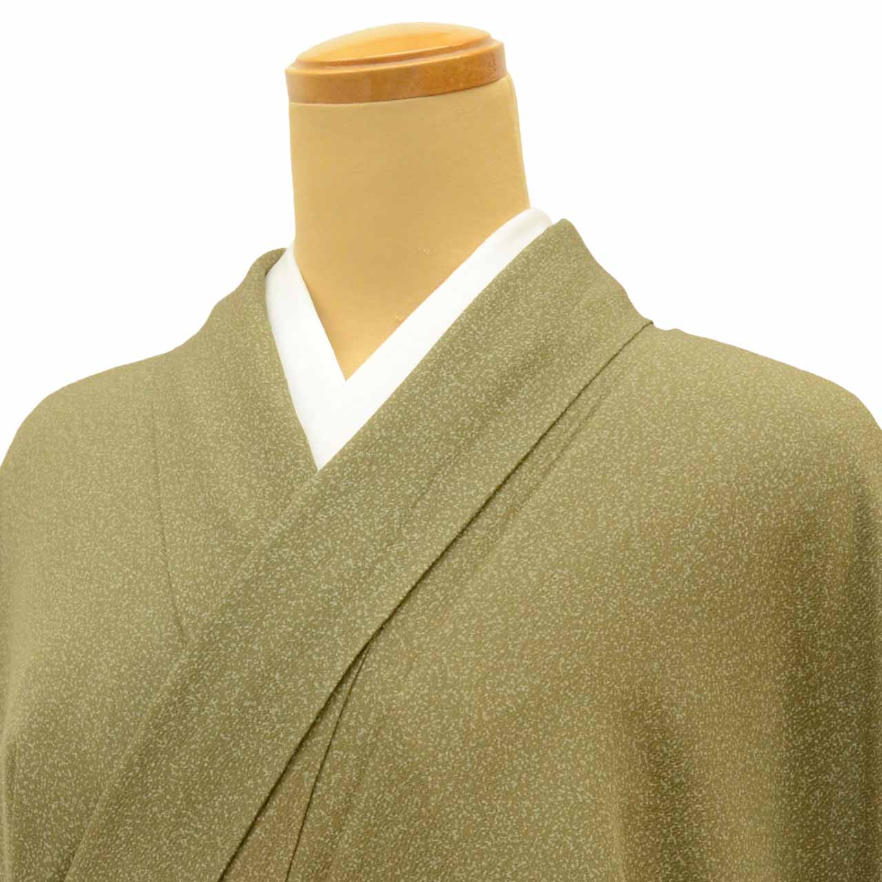 [Used] Recycled Kimono, Visiting Kimono, Pure Silk, Size M, Good Condition, Length 160.5cm (63.2in), Sleeve Length 65.8cm (25.9in), Lined, Ready-made, Gold Embroidery, Green, Large and Small Arare Pattern, Reused uu1662b 