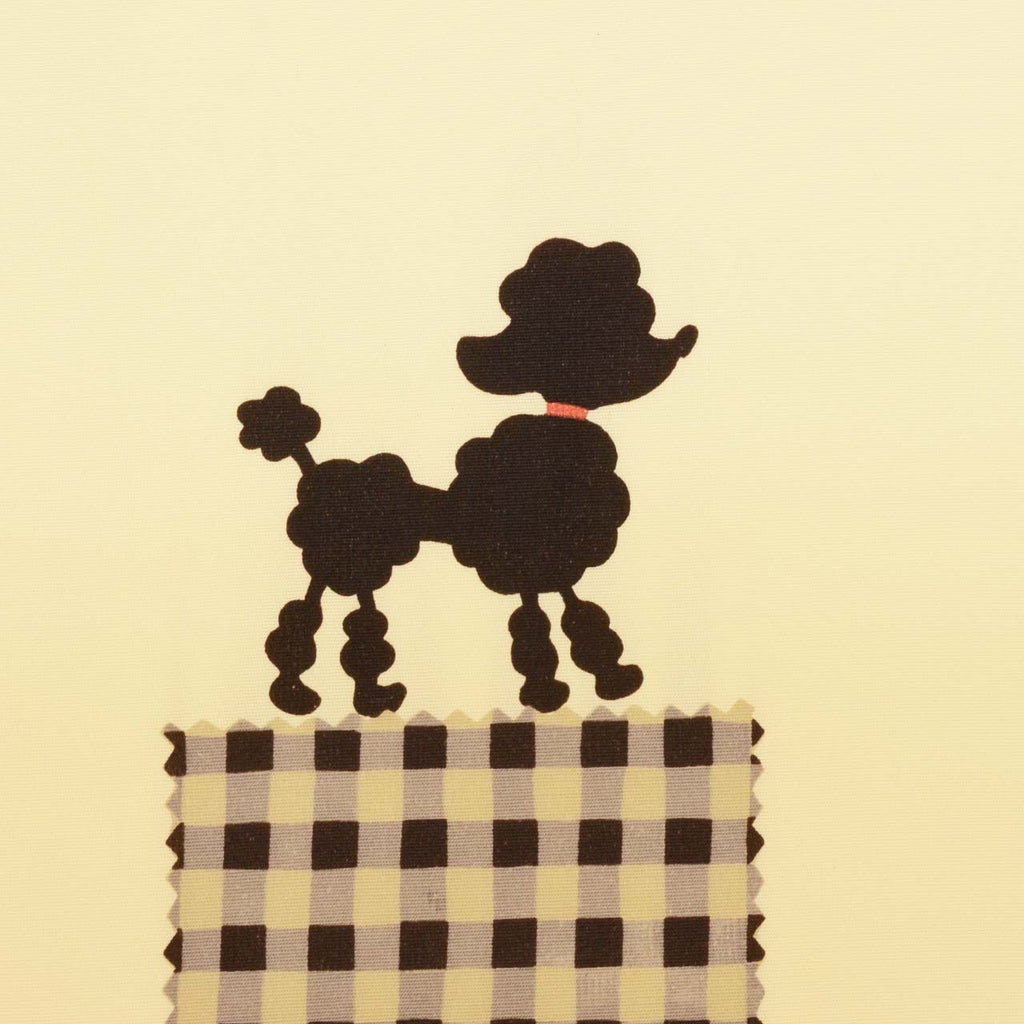 Vintage Japanese Obi | Nagoya Obi | Cream Silk Habutae | Toy Poodle Tartan | Dye-painted | Excellent | Sustainable | uu1692b