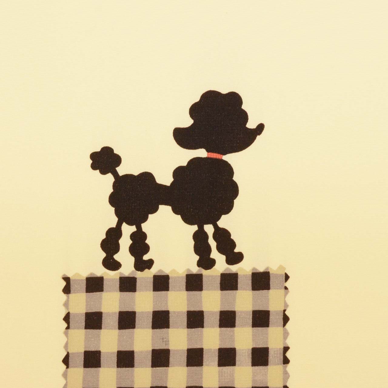 Vintage Japanese Obi | Nagoya Obi | Cream Silk Habutae | Toy Poodle Tartan | Dye-painted | Excellent | Sustainable | uu1692b