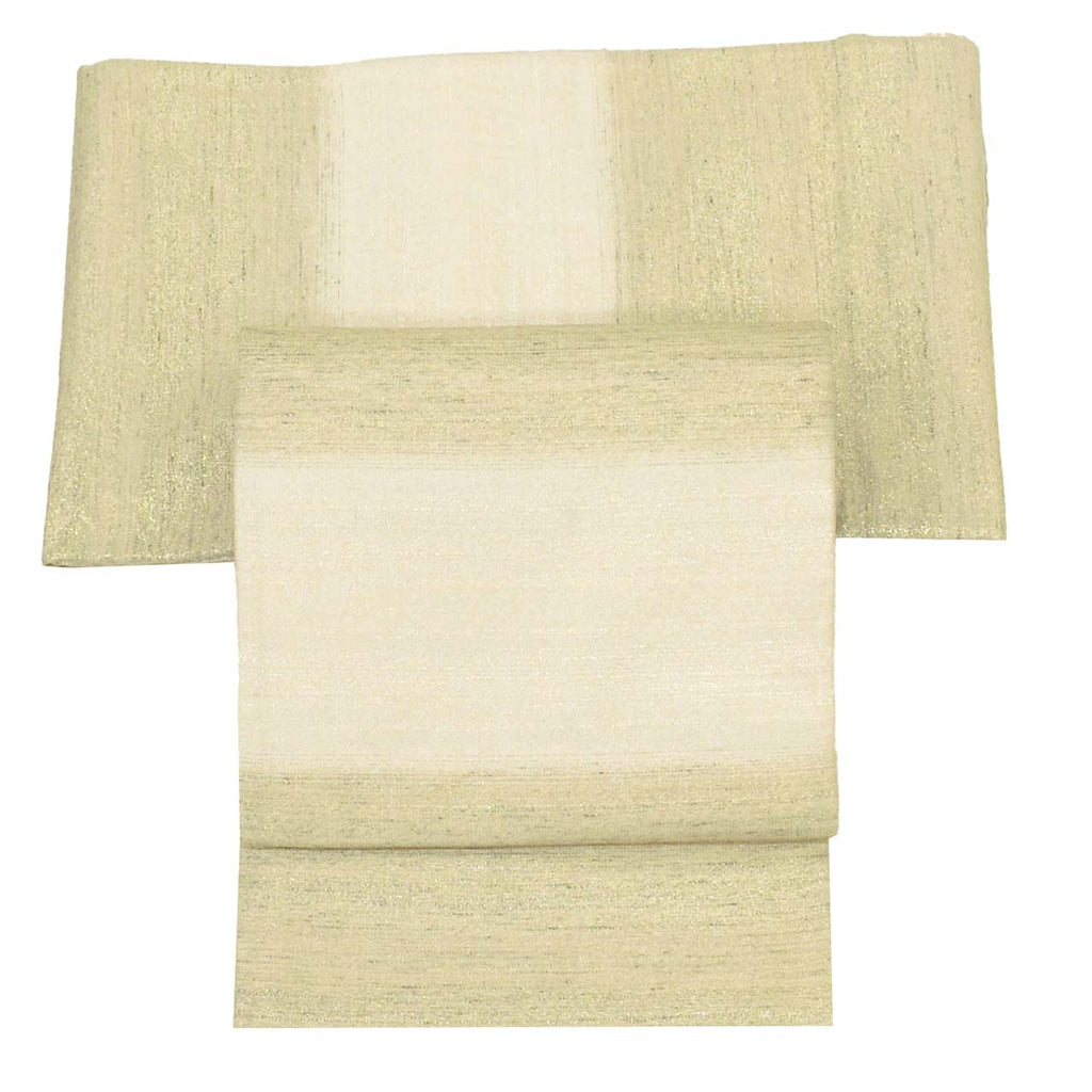Vintage Japanese Obi | Fukuro Obi | White Pink Silver Silk | Stripe | Gold Silver Thread | Reversible | Sustainable | uu1695b