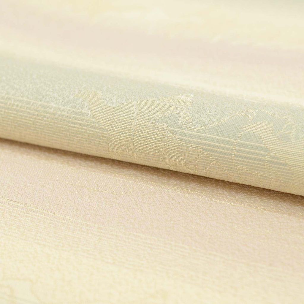 Vintage Japanese Obi | Fukuro Obi | White Pink Silver Silk | Stripe | Gold Silver Thread | Reversible | Sustainable | uu1695b