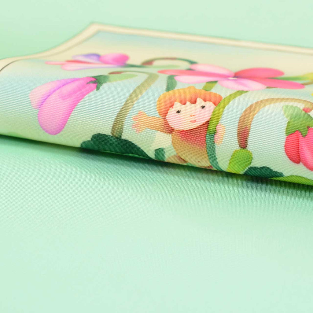 Vintage Japanese Obi | Nagoya Obi | Green Silk Habutae | Fairy Floral | Dye-painted | Casual | Sustainable | uu1702b