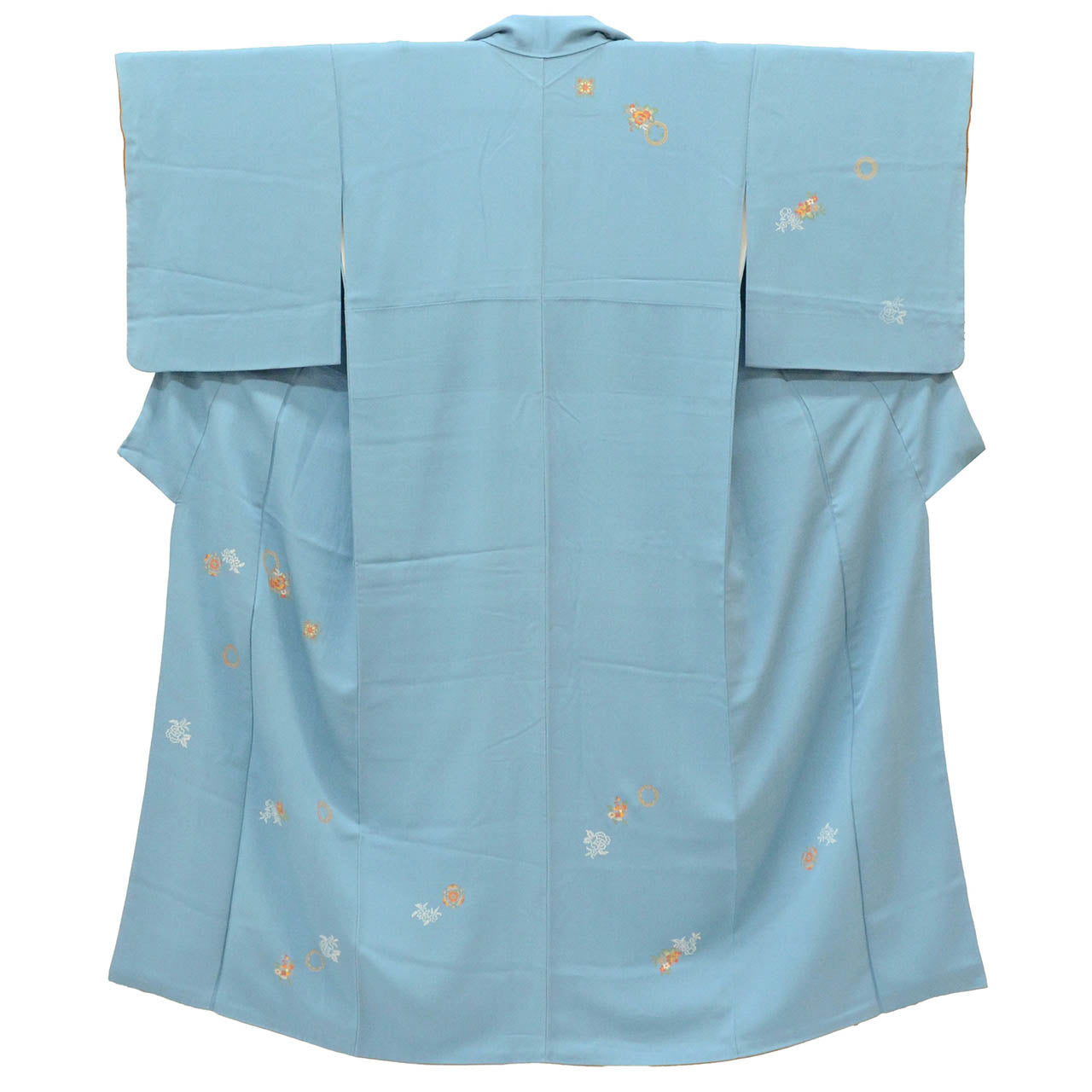 Vintage Japanese Kimono | Tsukesage | Blue Silk | Bokashi Floral | Petite Size S | Sustainable | uu1708b
