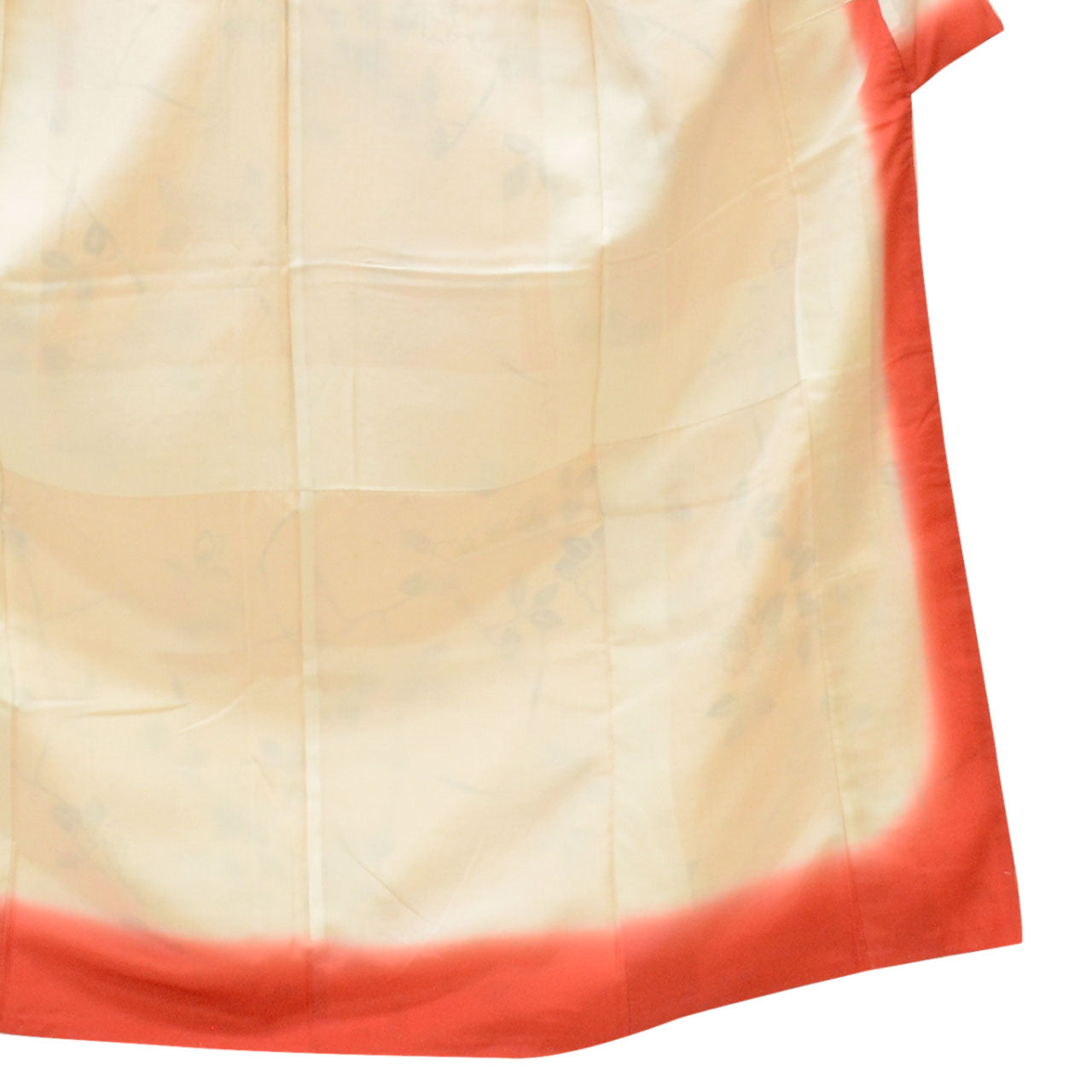 Vintage Japanese Kimono | Ojiya Tsumugi | Orange Silk | Camellia Pattern | Unused | Size M | Sustainable | uu1727b
