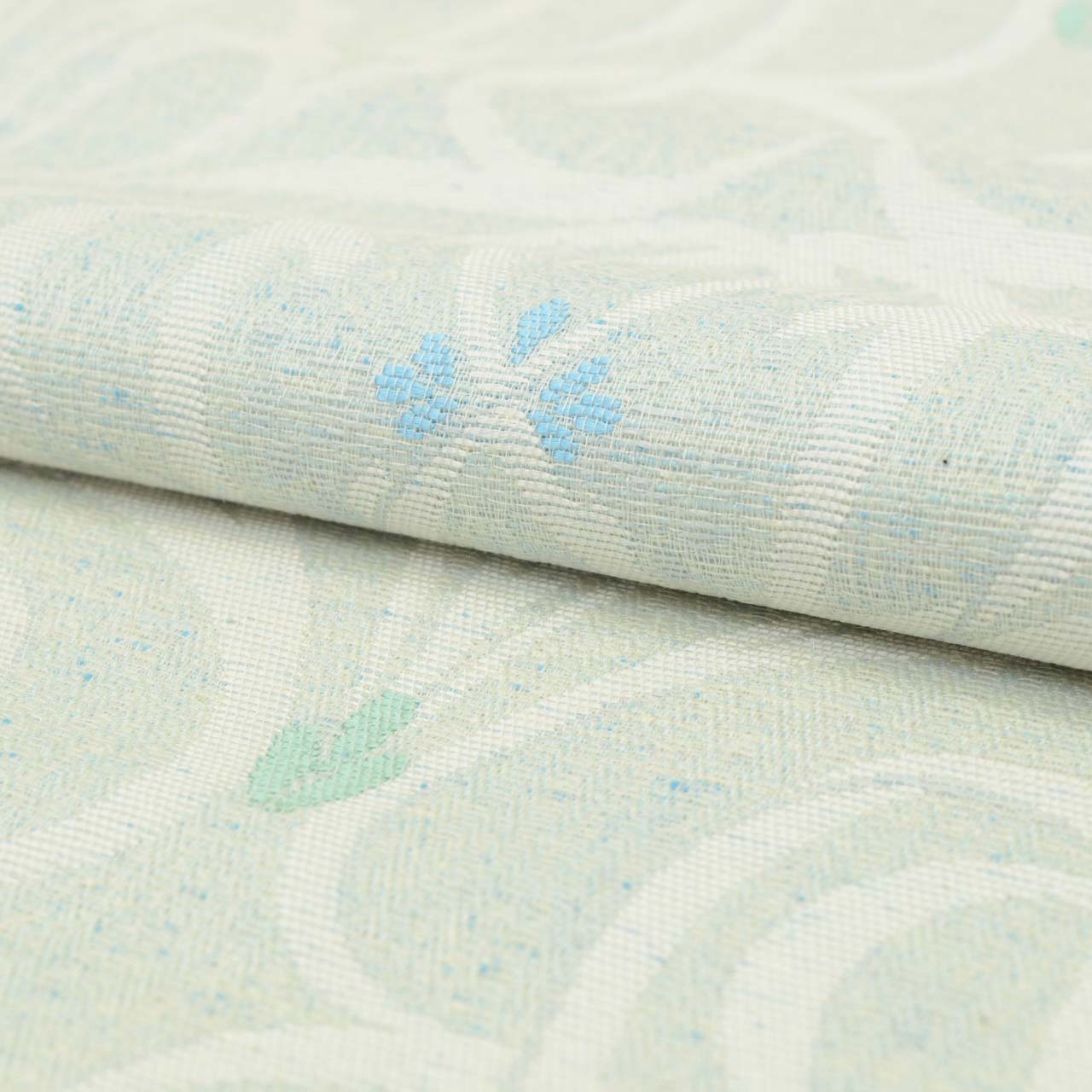 Vintage Japanese Obi | Summer Fukuro Obi | Blue Silk | Floral | Yamato | Excellent | Sustainable | uu1754b
