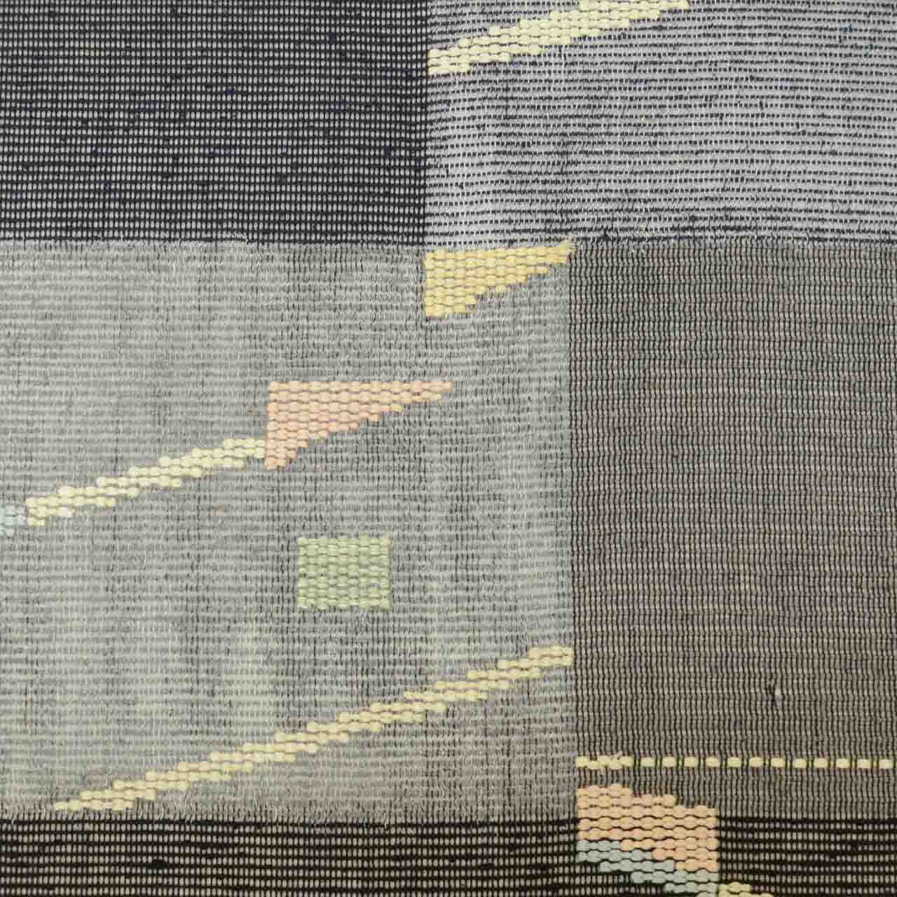 Vintage Japanese Obi | Nagoya Obi | Black Cotton Gauze | Geometric | Embroidery | Casual | Sustainable | Sustainable | uu1755b