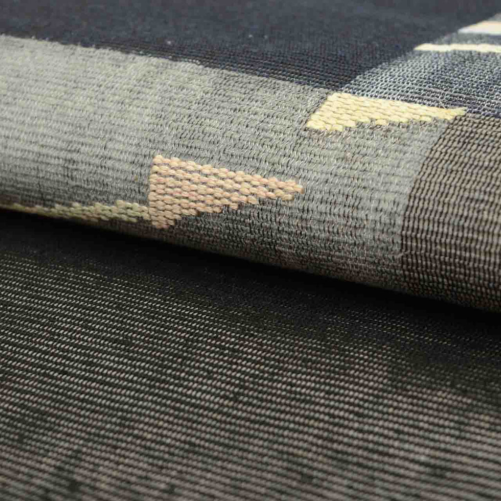 Vintage Japanese Obi | Nagoya Obi | Black Cotton Gauze | Geometric | Embroidery | Casual | Sustainable | Sustainable | uu1755b
