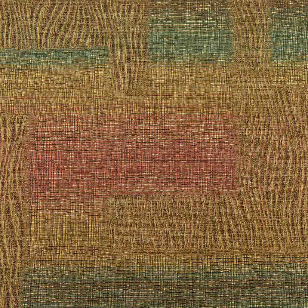 Vintage Japanese Obi | Fukuro Obi | Brown Silk | Geometric | Kawari-ori | Gold Thread | Excellent | Sustainable | Sustainable | uu1759b