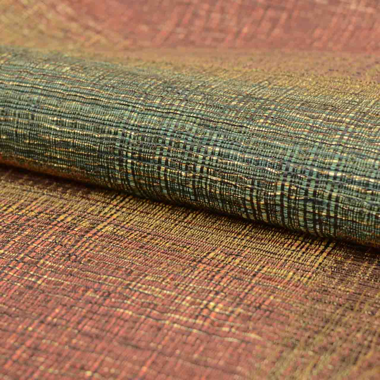 Vintage Japanese Obi | Fukuro Obi | Brown Silk | Geometric | Kawari-ori | Gold Thread | Excellent | Sustainable | Sustainable | uu1759b