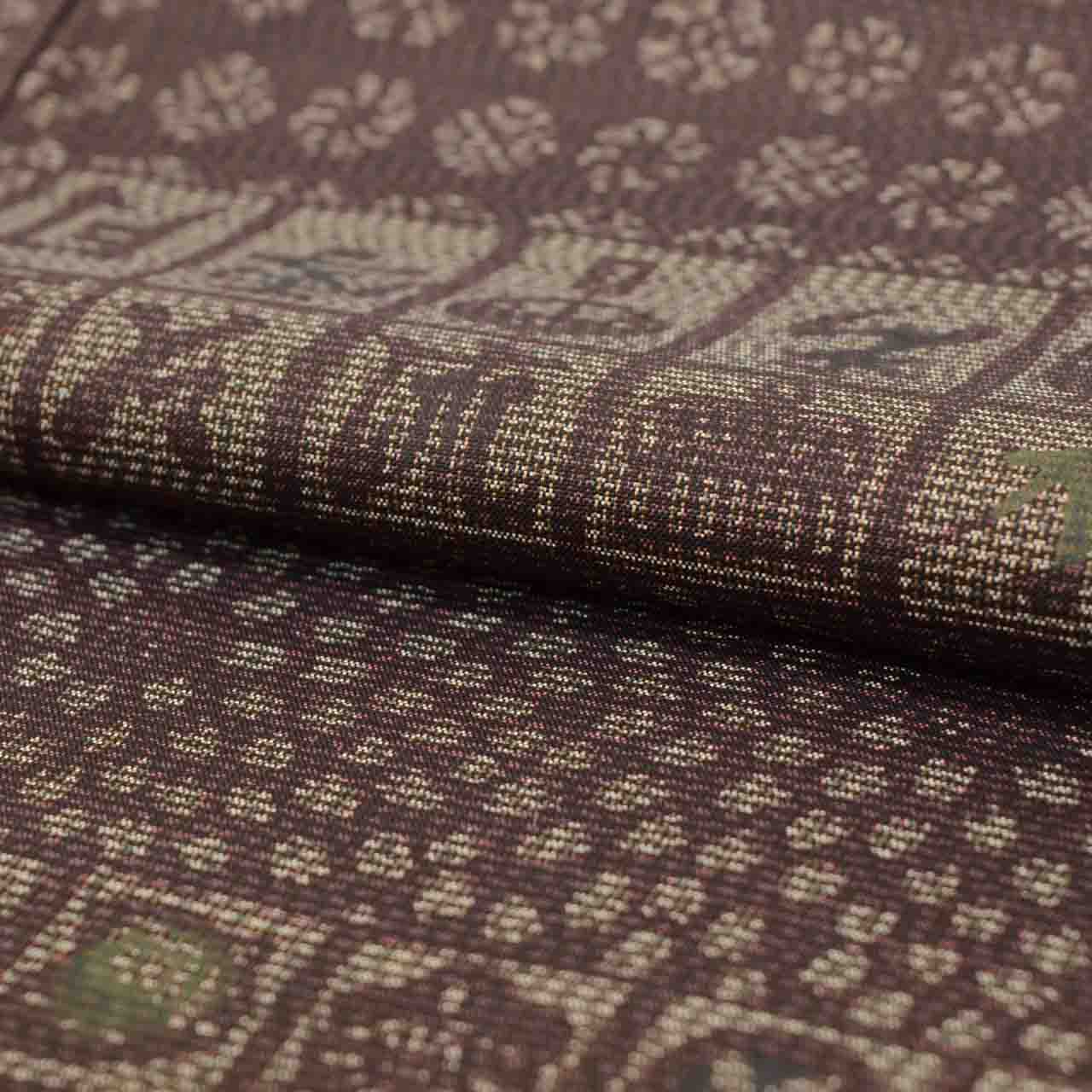Vintage Japanese Kimono | Shima Oshima Tsumugi | Silk | Komon Dye | Tokyo Yuzen Artist Ito Yusui | Certified | Sustainable | uu1767b