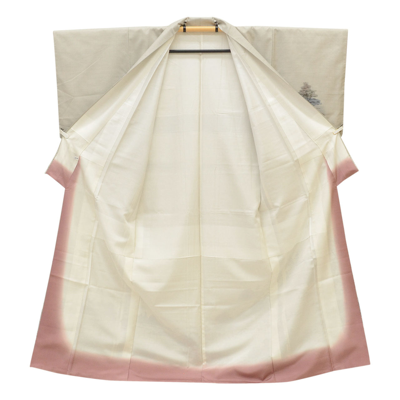 Vintage Japanese Kimono | Oshima Tsumugi | Gray Silk | Kinkakuji Golden Pavilion | Over-dyed | Artist Signed | Sustainable | uu1769b