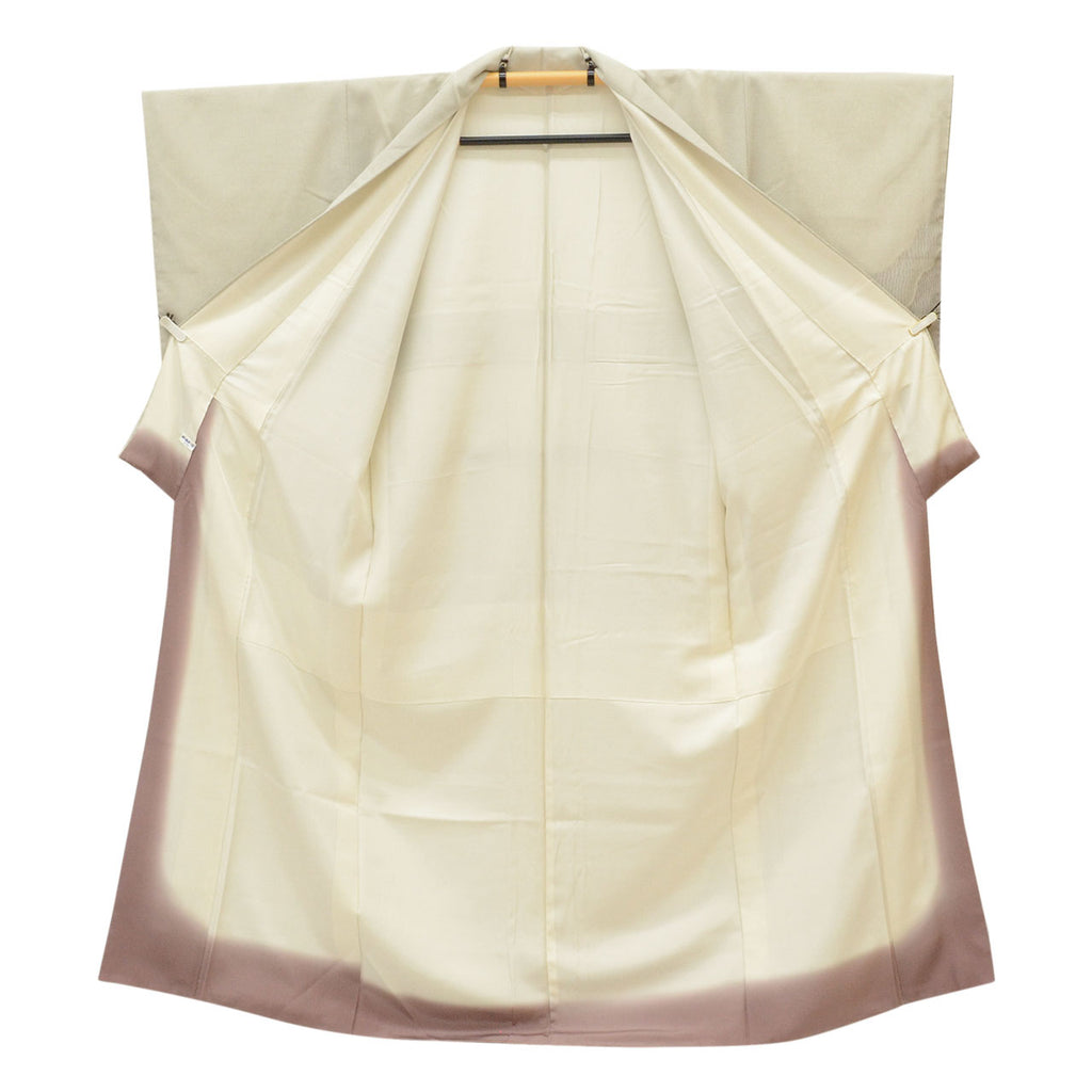 Vintage Japanese Kimono | Shiozawa Tsumugi | Gray Silk | Domyoji-dori | Tsukesage Pattern | Size M-L | Sustainable | Sustainable | uu1770b