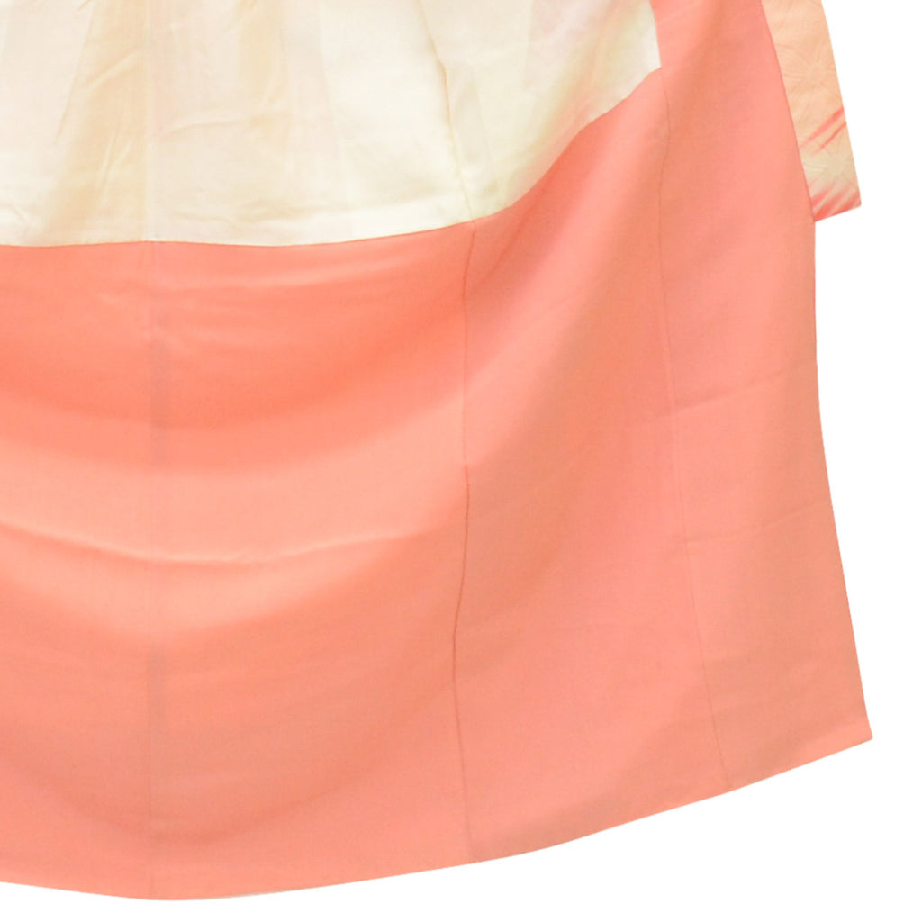 [Used] Recycled Kimono for Girls, Shichi-Go-San (7 years old), Single Kimono, Pure Silk, Ready-made, Sleeve Length 49.5cm (19.5in), Body Length 135.0cm (53.1in), Pink, Shippo (seven treasures) pattern, uu1800b 