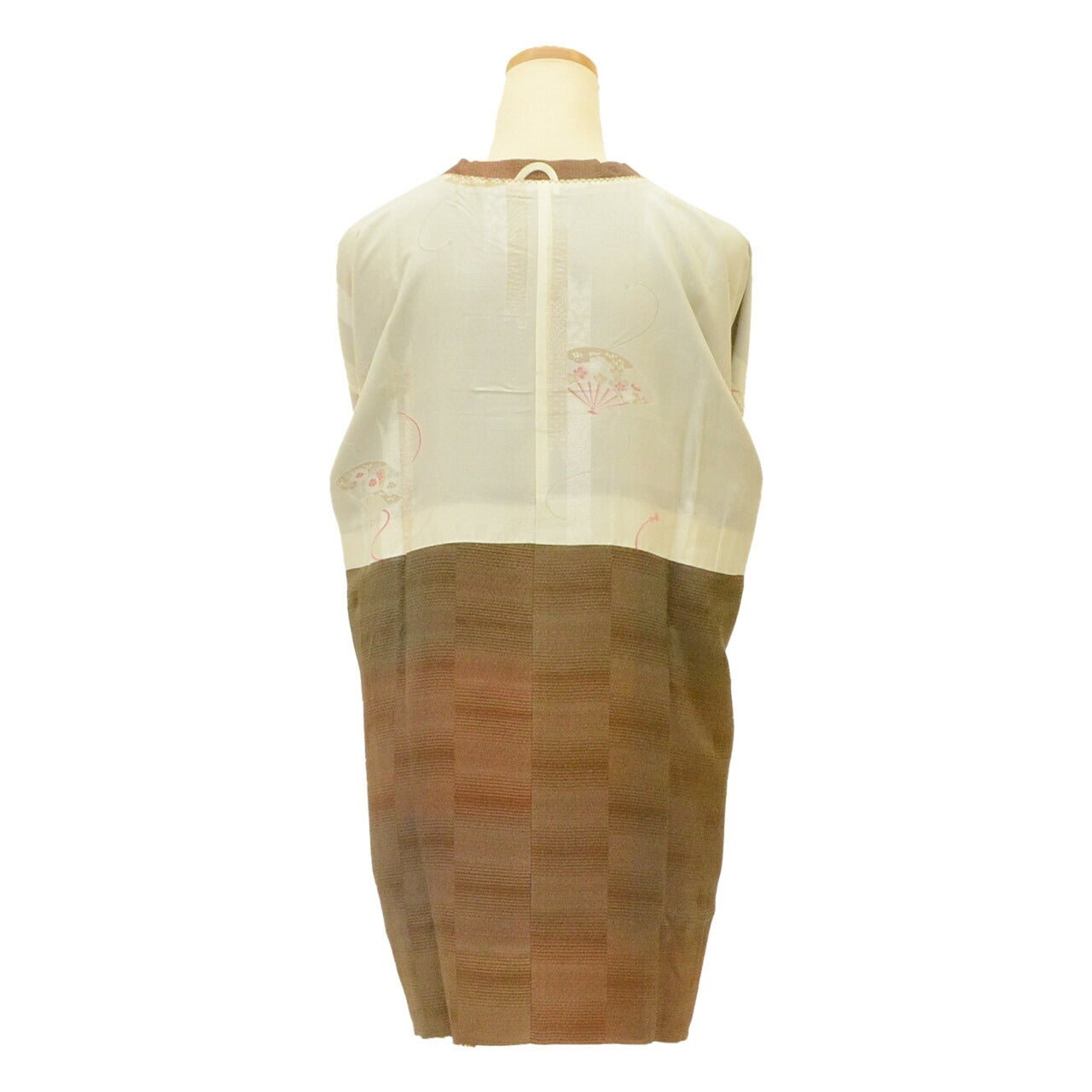 Vintage Japanese Kimono | Michiyuki Coat | Brown Silk | Lattice Pattern | Sustainable | uu1828b