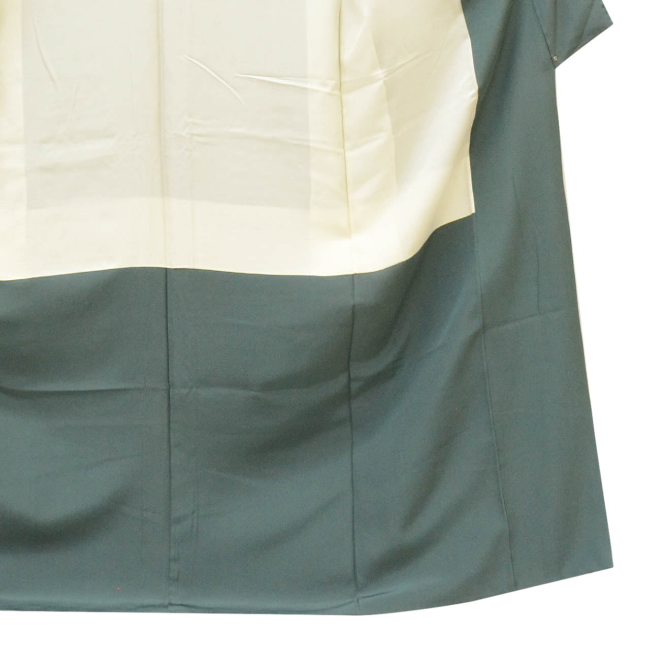Vintage Japanese Kimono | Tsukesage | Green Silk | Floral | Gold Foil | One Crest | Size M | Sustainable | uu1858b