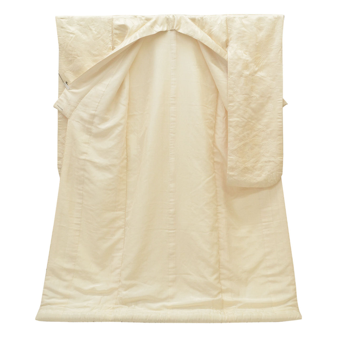 Vintage Japanese Kimono | Shiromuku | Cream Silk | Shikkunshi Golden Pheasant | Kara-ori | Size L | Sustainable | uu1891b