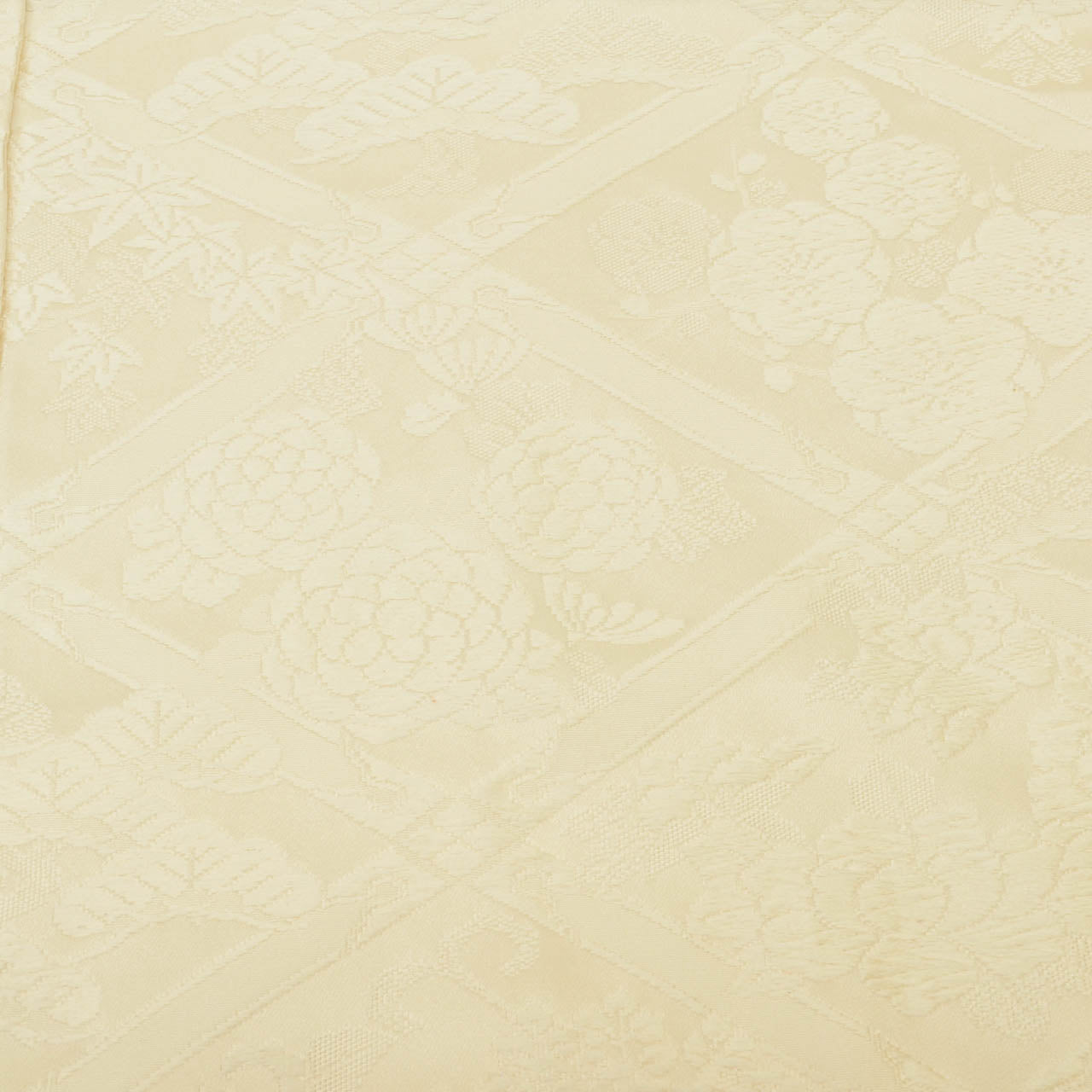 Vintage Japanese Kimono | Shiromuku | Cream Silk | Shikkunshi Golden Pheasant | Kara-ori | Size L | Sustainable | uu1891b