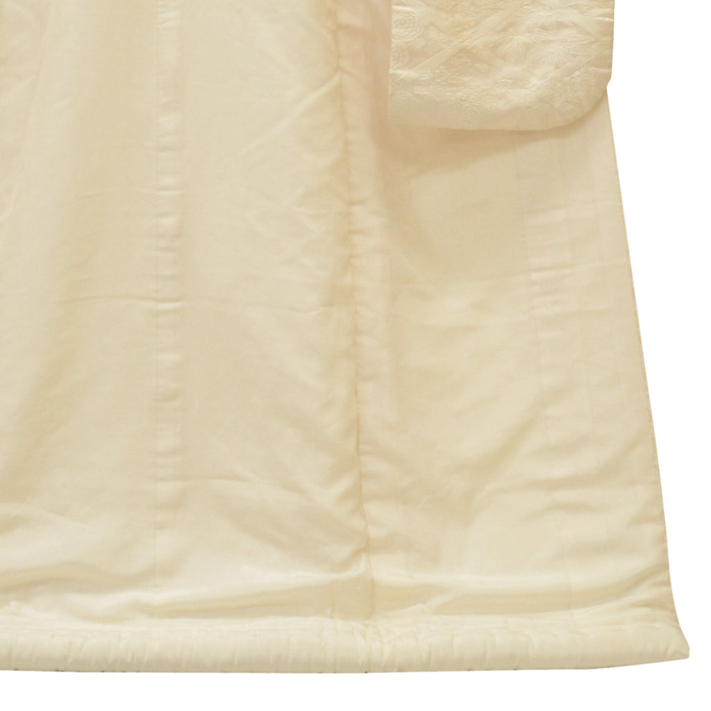 Vintage Japanese Kimono | Shiromuku | Cream Silk | Shikkunshi Golden Pheasant | Kara-ori | Size L | Sustainable | uu1891b