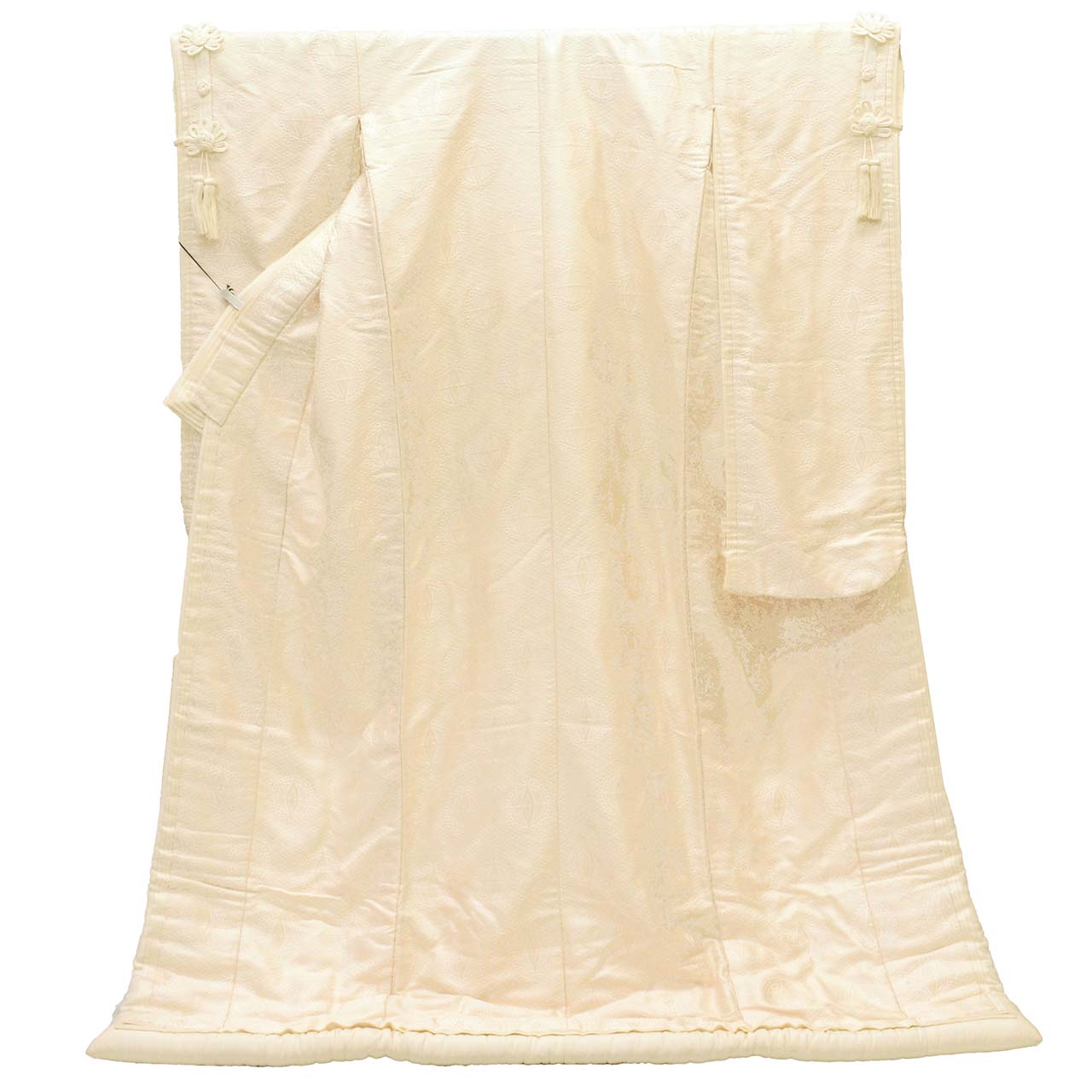 Vintage Japanese Kimono | Shiromuku | White Silk | Butterfly Diamond | Junihitoe Style | Kara-ori | Tall Size LL | Sustainable | uu1892b