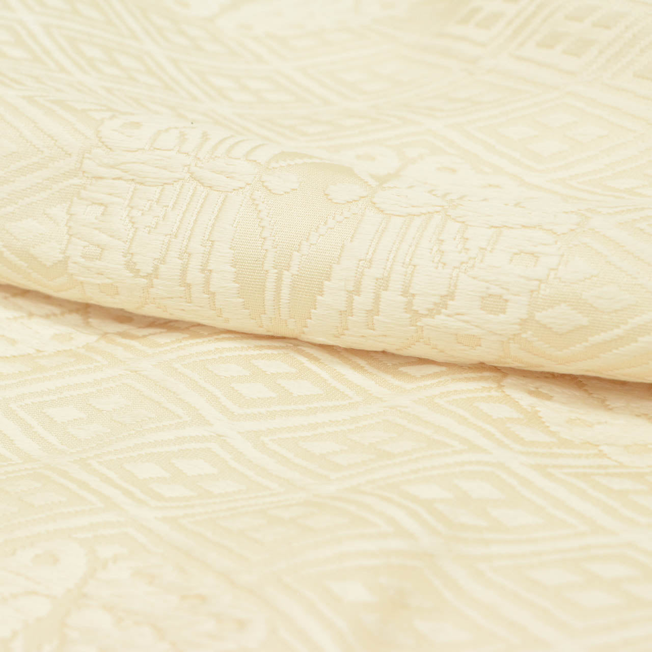 Vintage Japanese Kimono | Shiromuku | White Silk | Butterfly Diamond | Junihitoe Style | Kara-ori | Tall Size LL | Sustainable | uu1892b