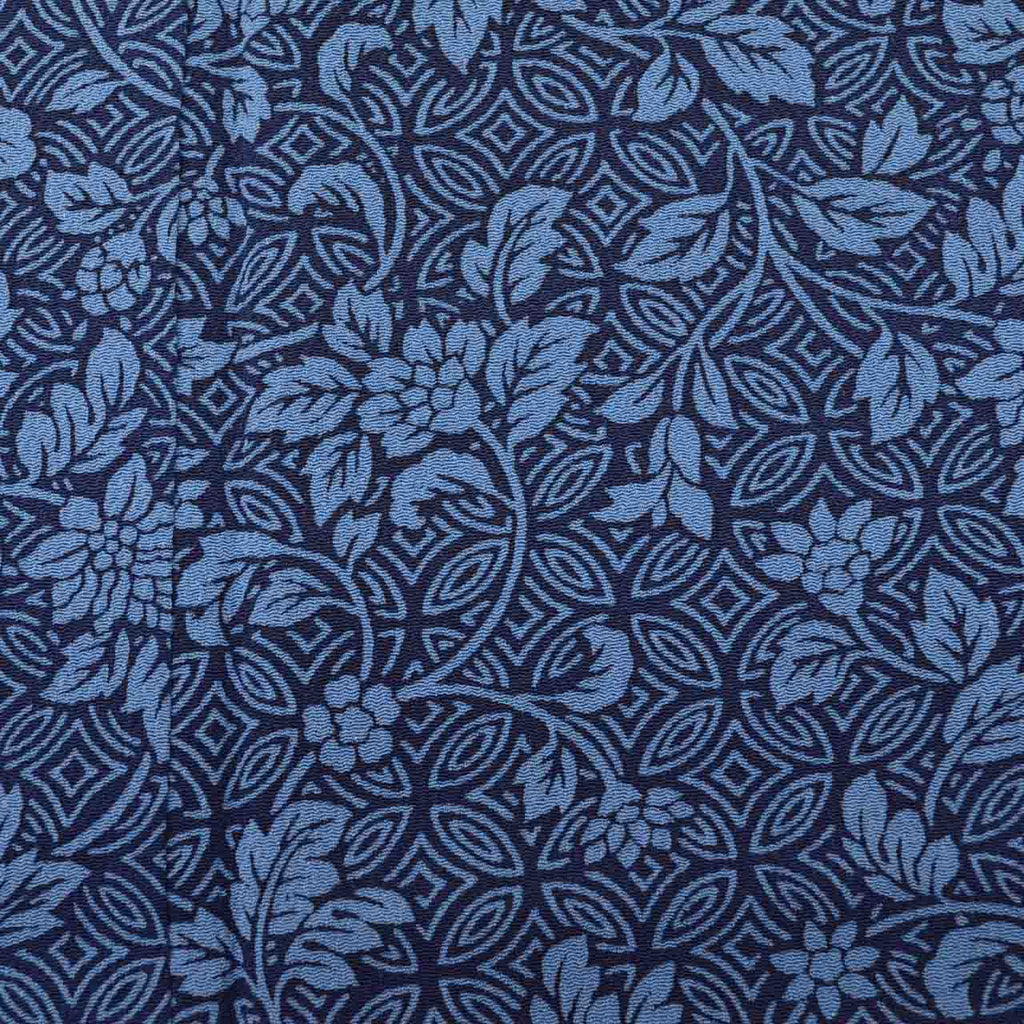 [Used] Recycled Kimono, Komon Kimono, Pure Silk, Size S, Good Condition, Length 154.0cm (60.6in), Sleeve Length 63.0cm (24.8in), Lined, Ready-made, Crepe Fabric, Navy Blue, Floral Arabesque Pattern, Reused uu1900b 