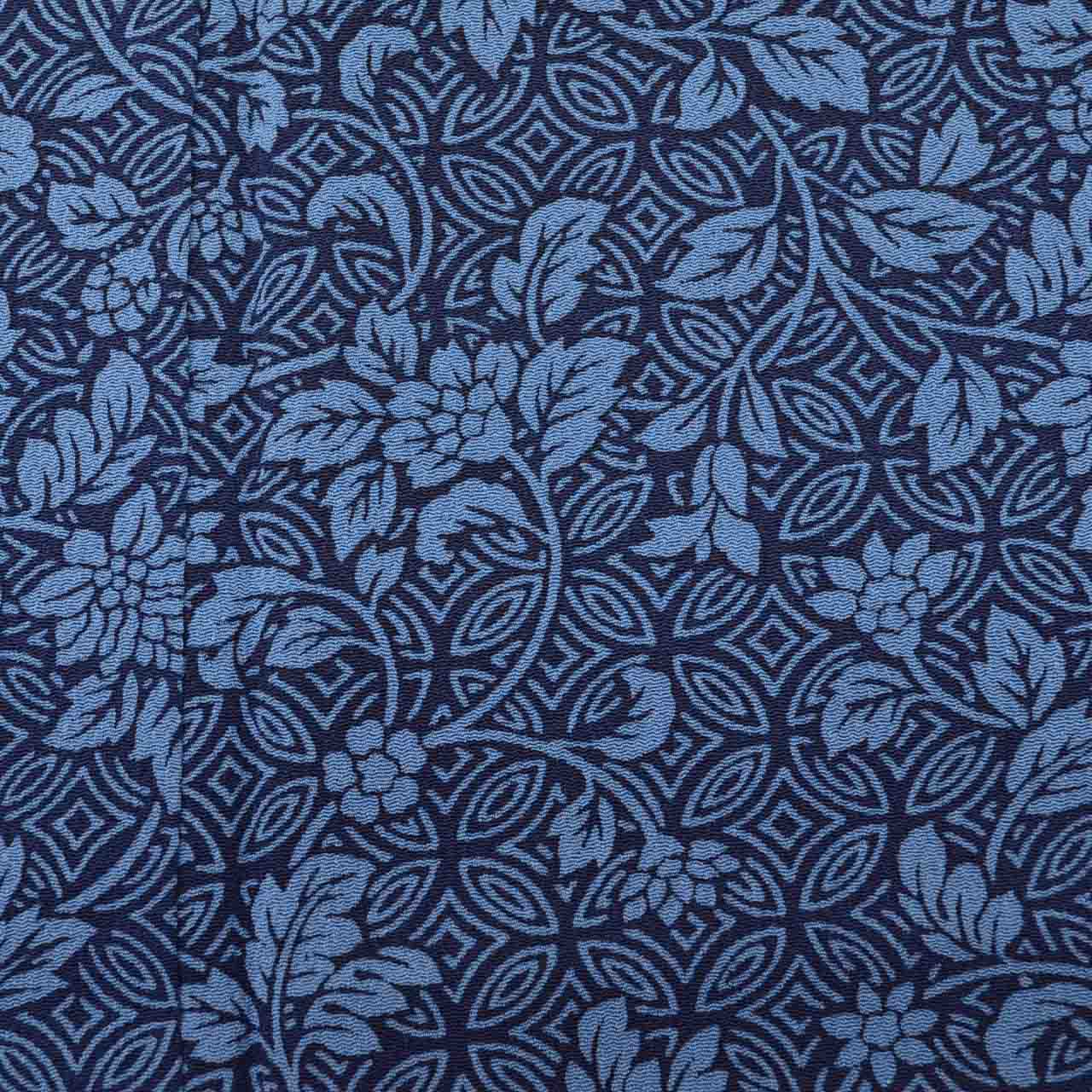 [Used] Recycled Kimono, Komon Kimono, Pure Silk, Size S, Good Condition, Length 154.0cm (60.6in), Sleeve Length 63.0cm (24.8in), Lined, Ready-made, Crepe Fabric, Navy Blue, Floral Arabesque Pattern, Reused uu1900b 