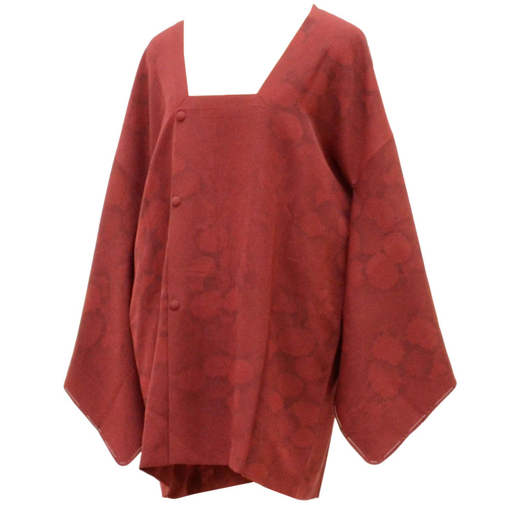 Vintage Japanese Kimono | Michiyuki Coat | Purple Red Silk | Floral Embroidery | Unused | Sustainable | uu1902b