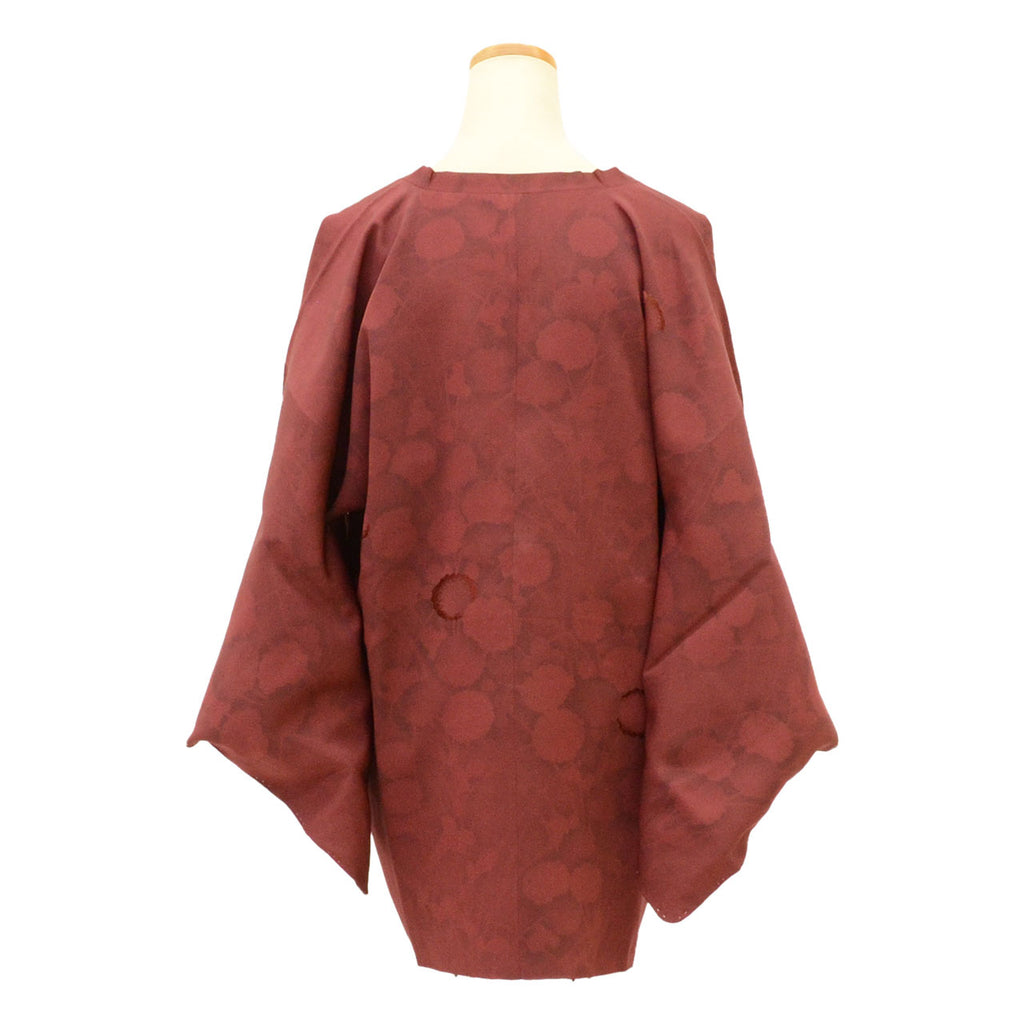 Vintage Japanese Kimono | Michiyuki Coat | Purple Red Silk | Floral Embroidery | Unused | Sustainable | uu1902b