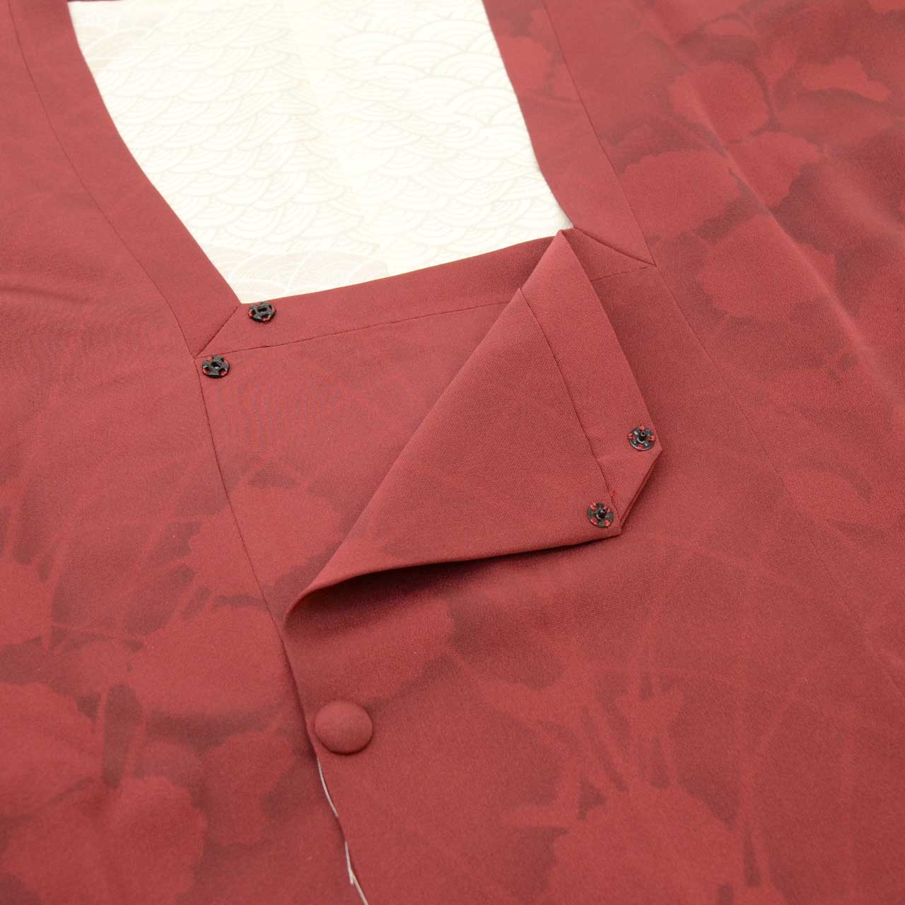 Vintage Japanese Kimono | Michiyuki Coat | Purple Red Silk | Floral Embroidery | Unused | Sustainable | uu1902b
