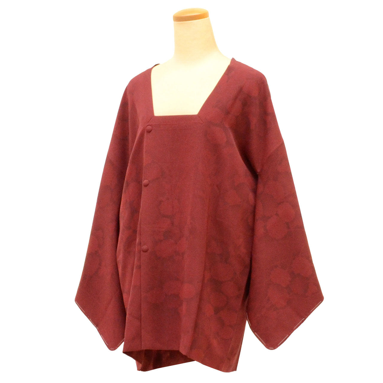 Vintage Japanese Kimono | Michiyuki Coat | Purple Red Silk | Floral Embroidery | Unused | Sustainable | uu1902b